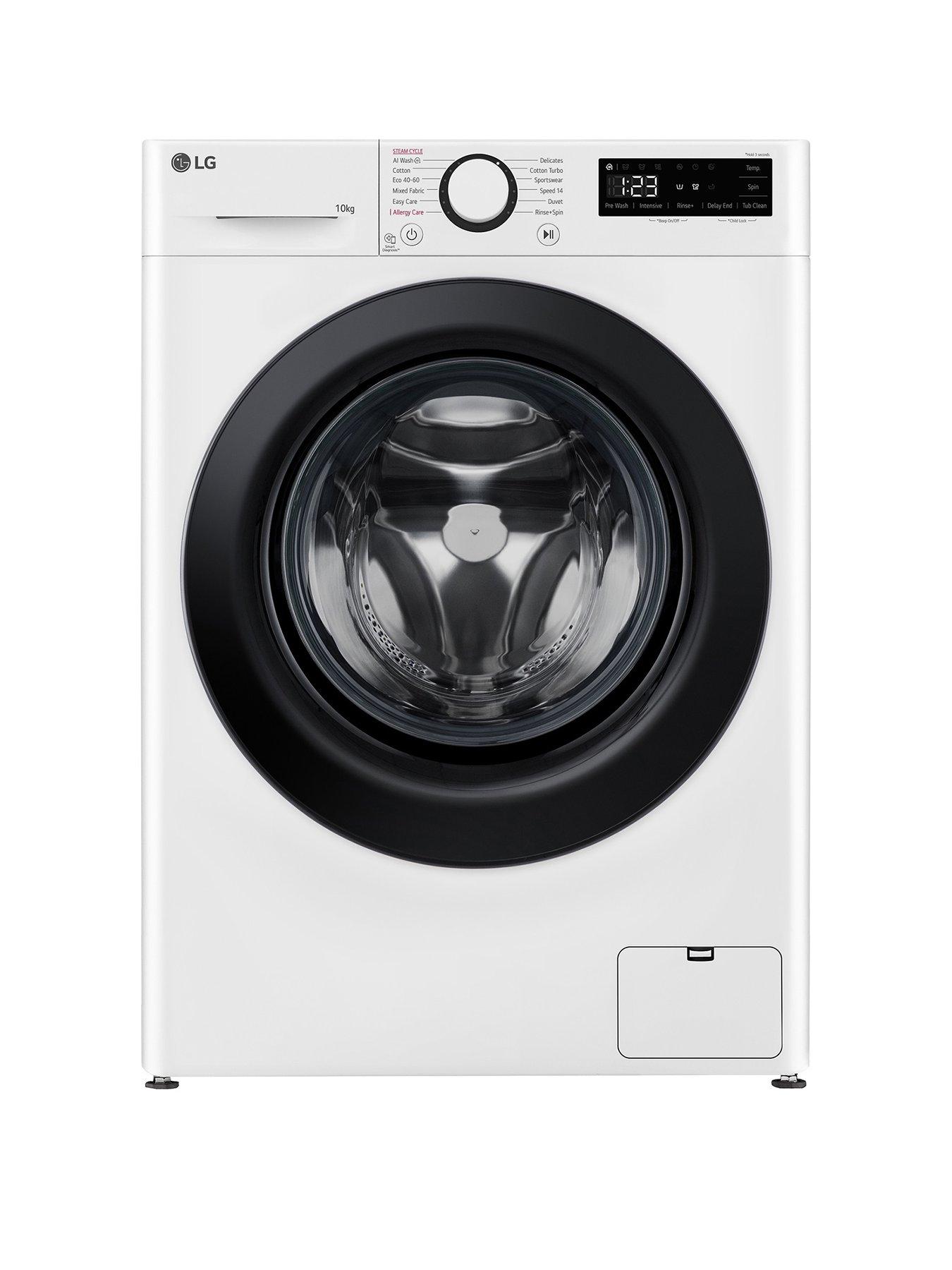 Product photograph of Lg Turbowash F4y510wbln1 10kg Washing Machine - White from very.co.uk