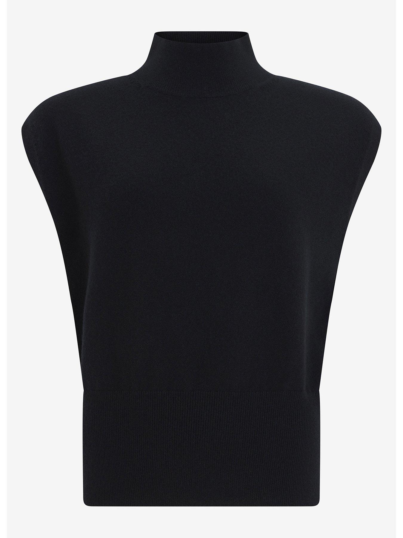 Image 6 of 6 of Mint Velvet Wool Blend Knit Top - Black
