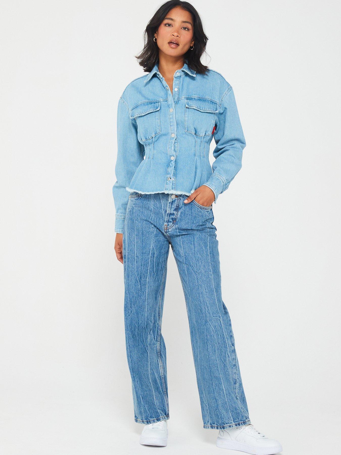 Red jean shirt hotsell