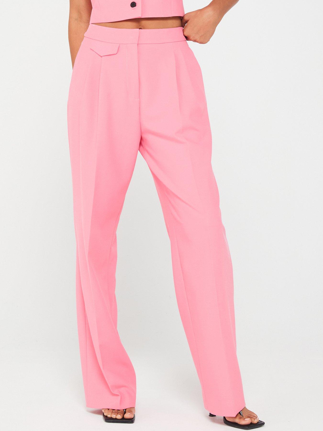 HUGO RED Helepher Straight Leg Trouser - Pink | Very.co.uk