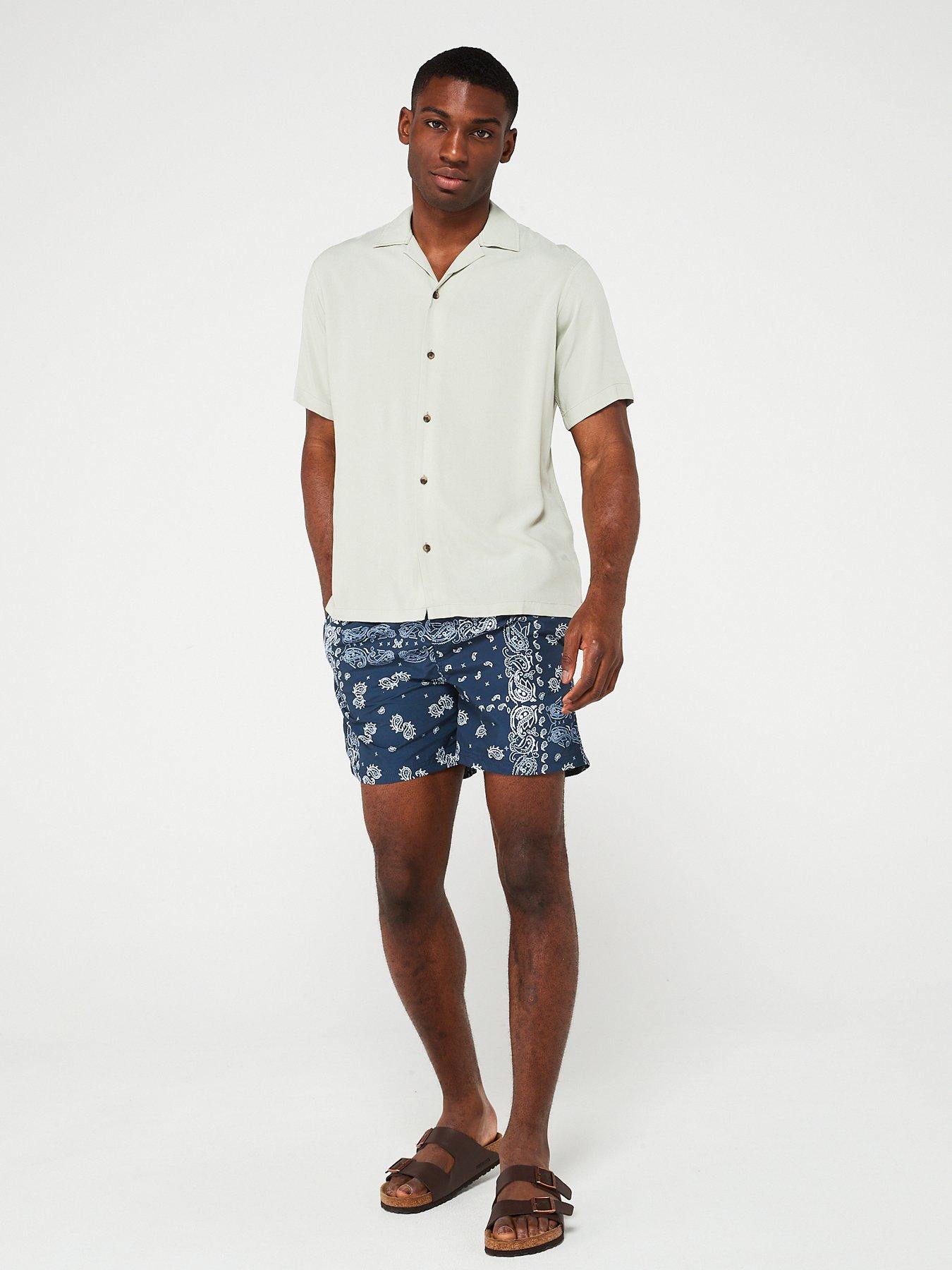 Jack & Jones Jack & Jones Fiji Bandana Print Swim Shorts - Navy | Very ...