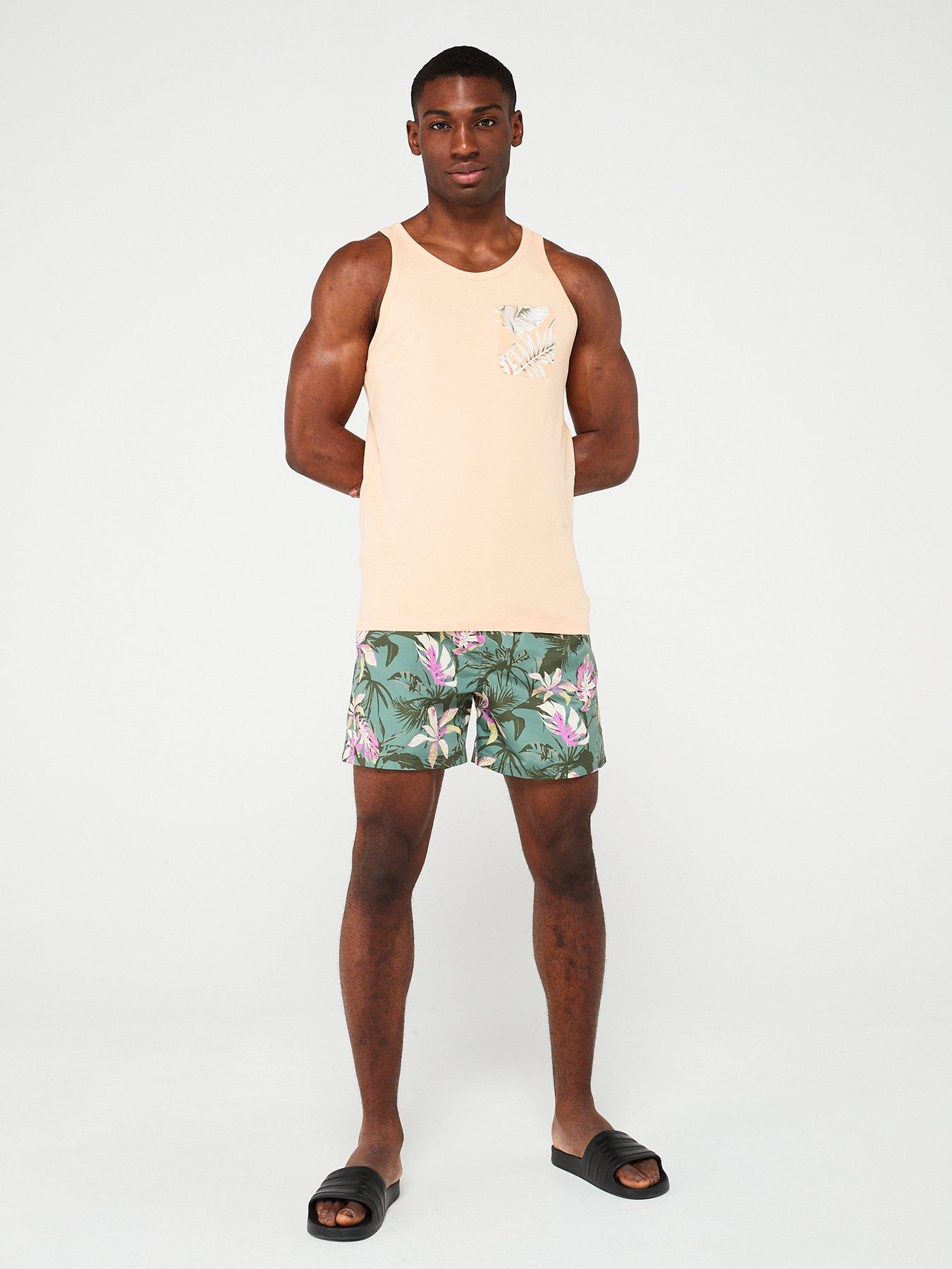 Jack & Jones Jack & Jones Fiji Tropical Print Swim Shorts - Green ...