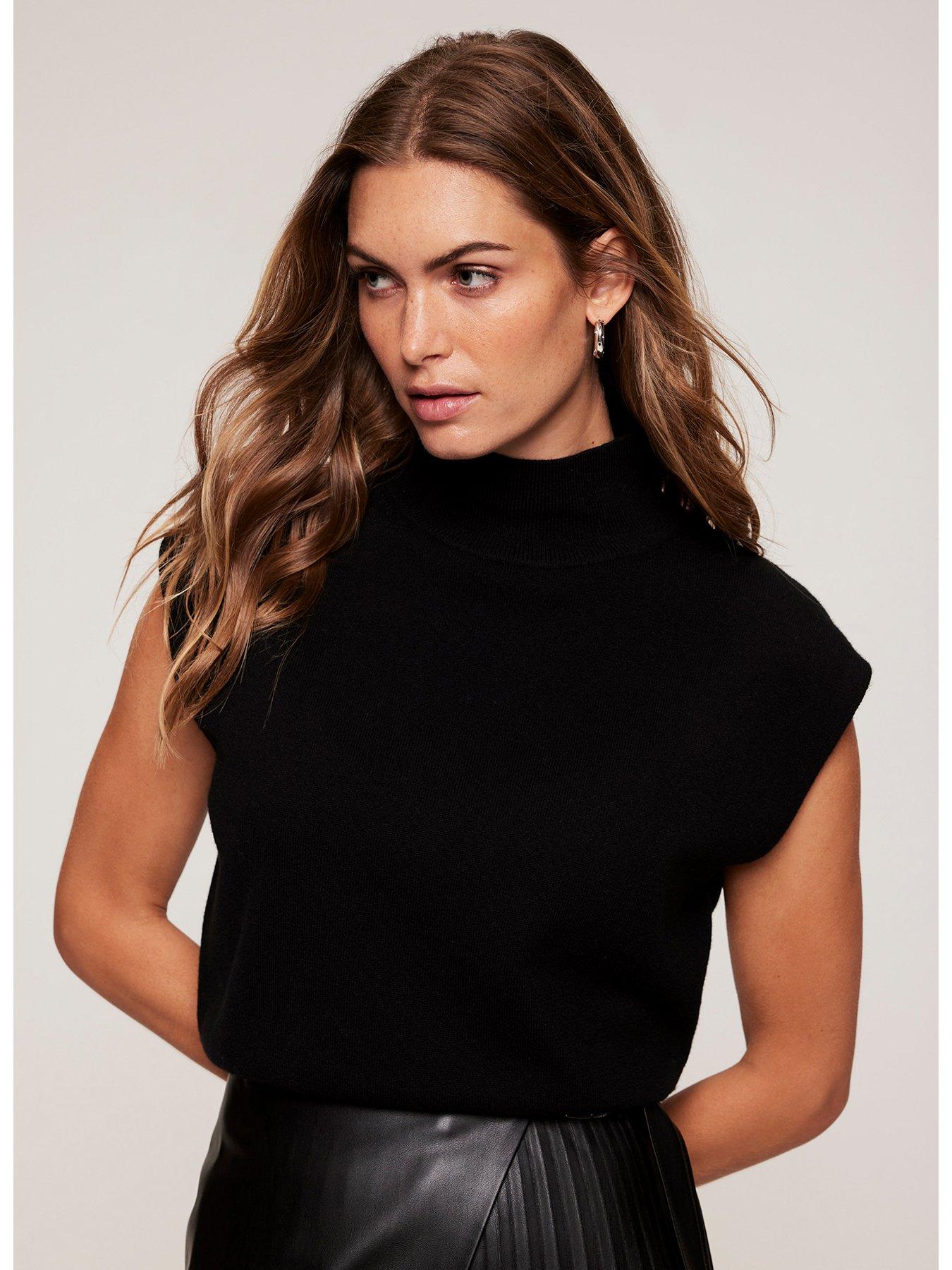 Mint Velvet Black Tuck Shoulder Jumper | Very.co.uk