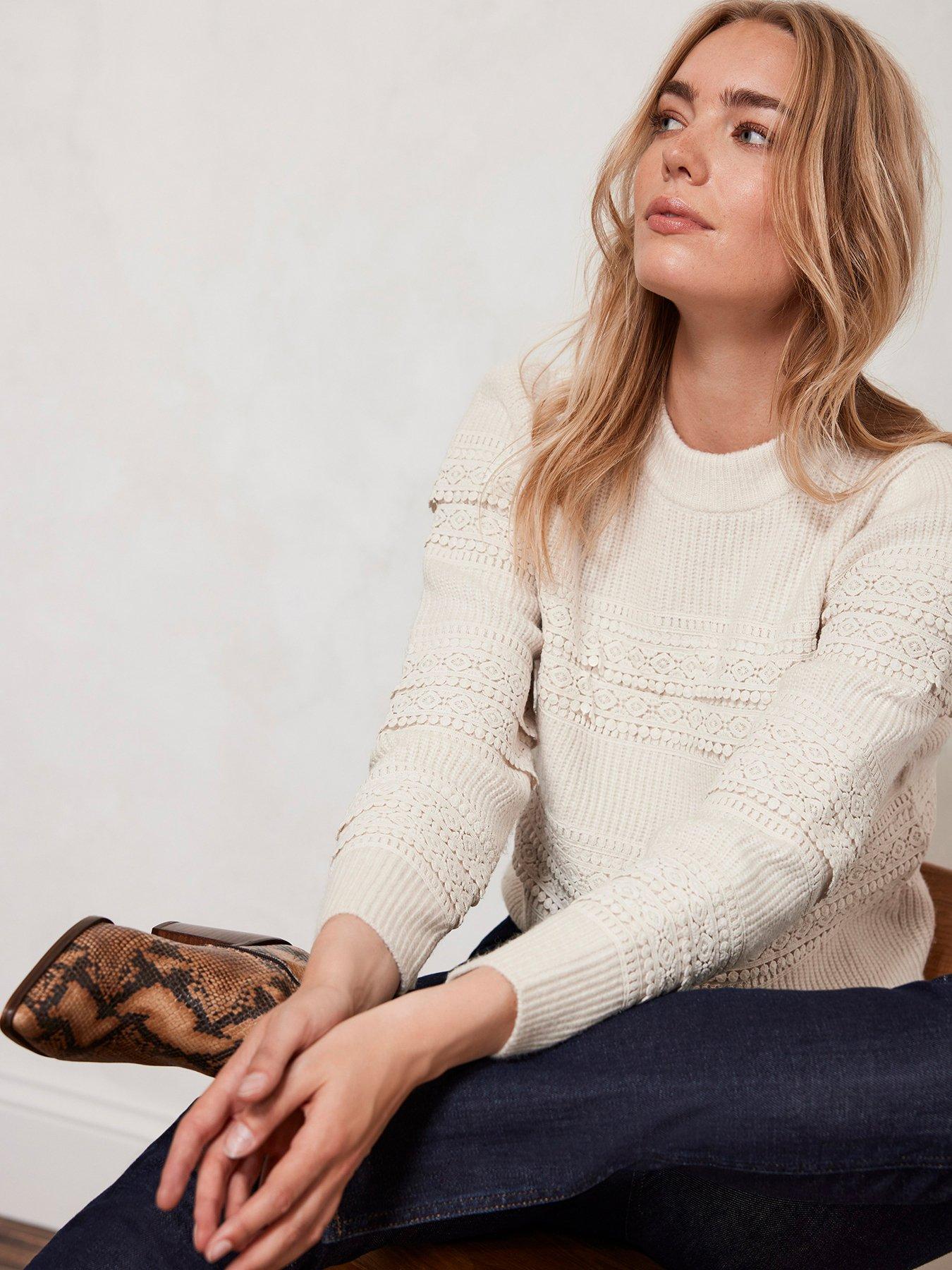 Ivory lace sweater sale