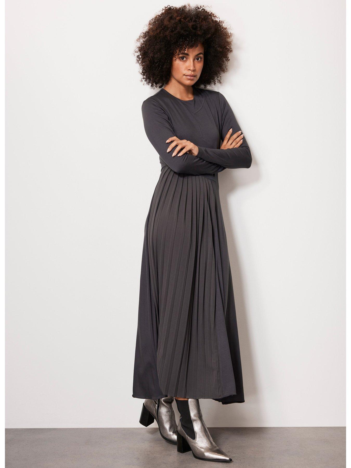 Charcoal grey midi store dress