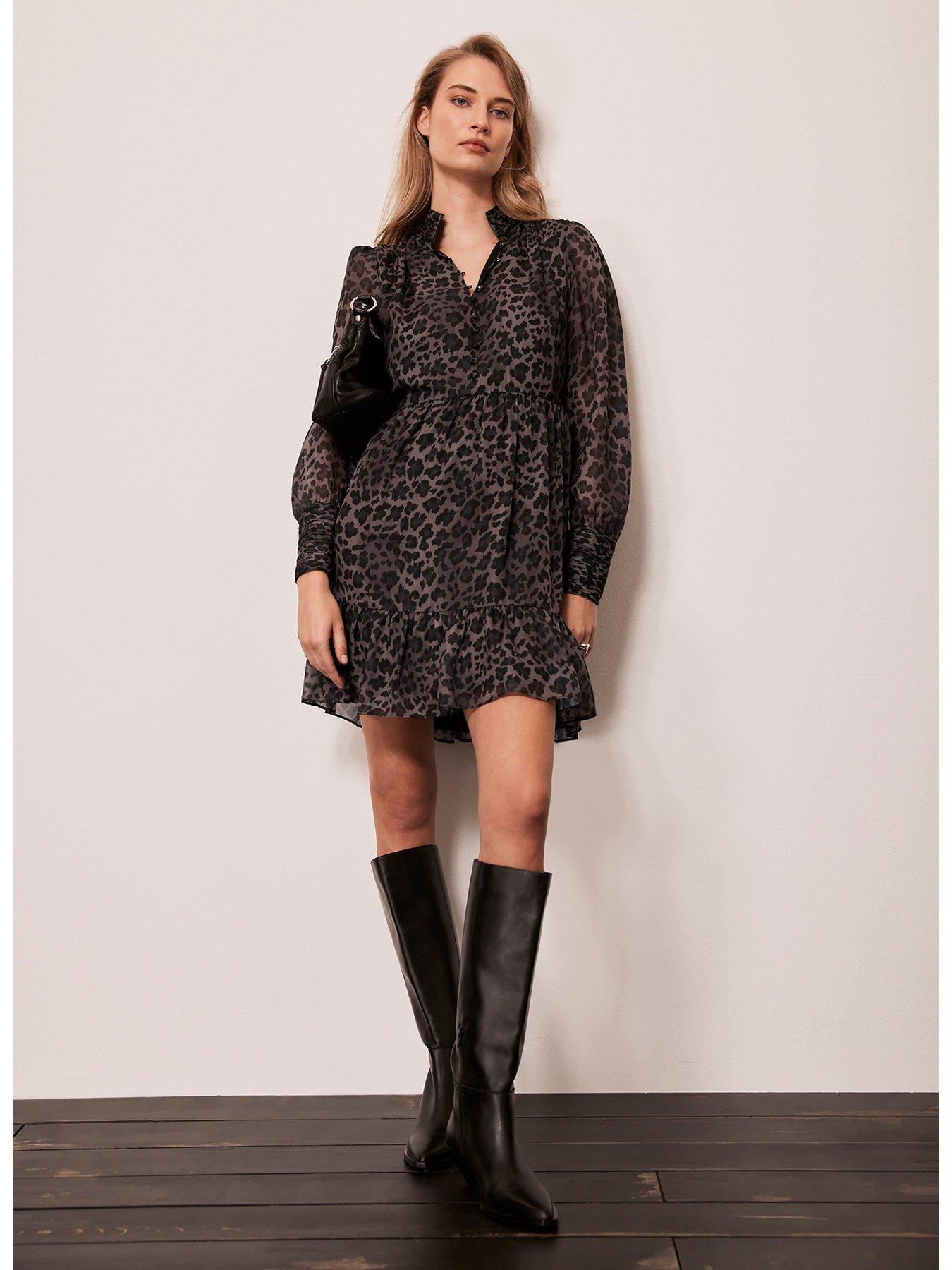 Leopard velvet outlet dress