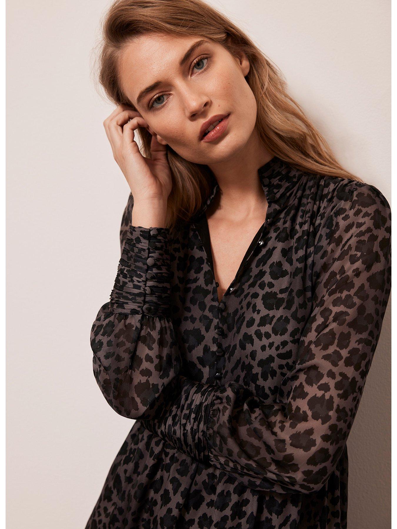 Leopard print outlet shirt dresses