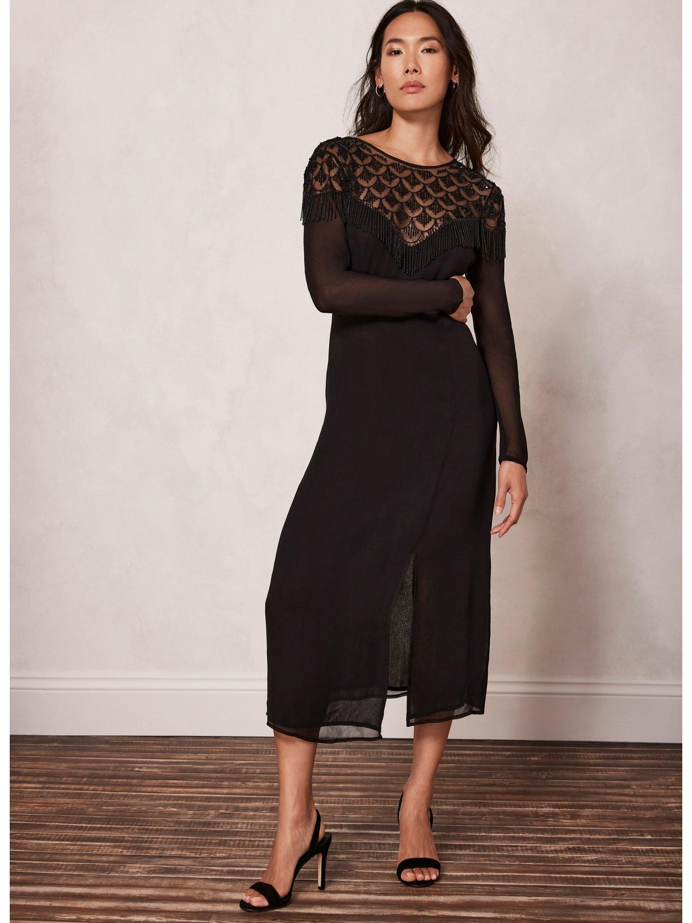 Sheer midi dress deals