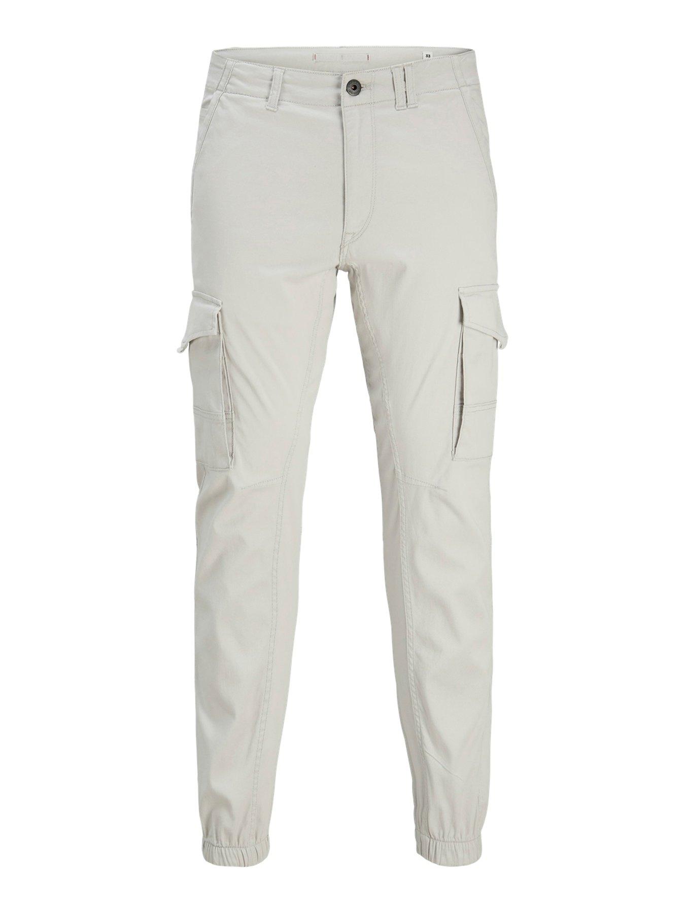 Jack & Jones Jack &Amp; Jones Paul Tapered Fit Cuffed Cargo Trousers - Off White