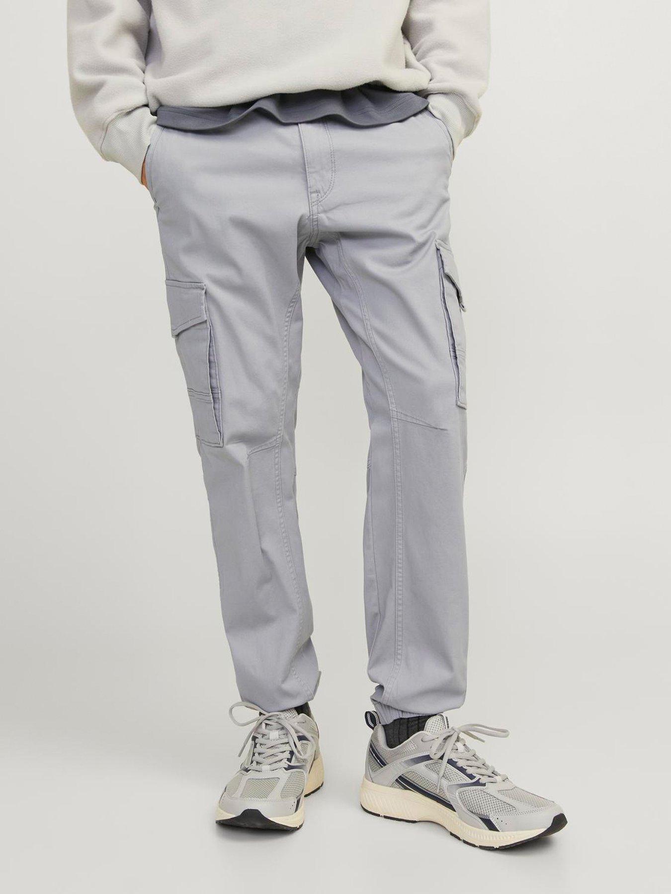 undefined Jack  &  Jones Paul Tapered Fit Cuffed Cargo Trousers - Grey
