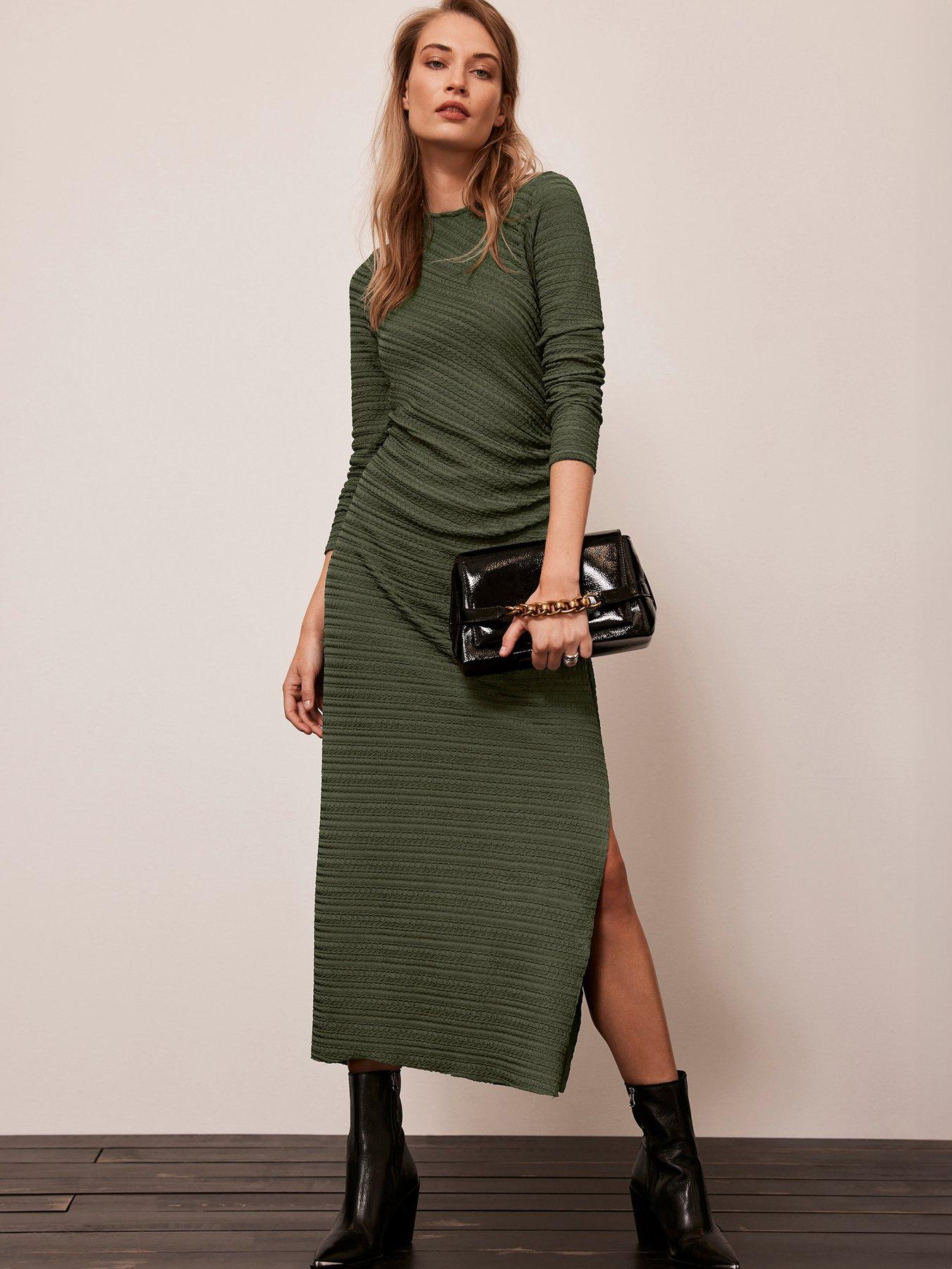 Khaki store velvet dress