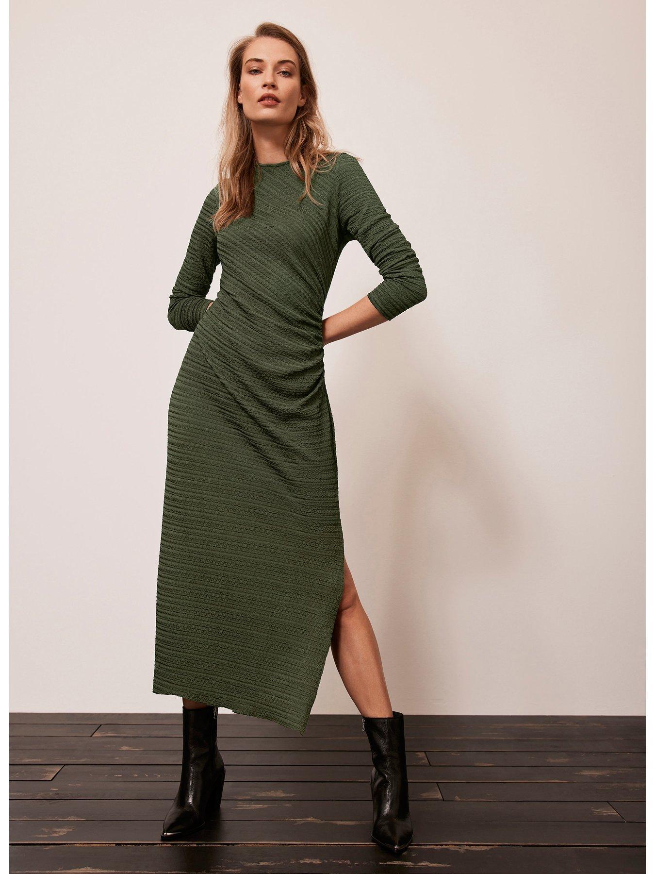 Khaki midi dress store uk