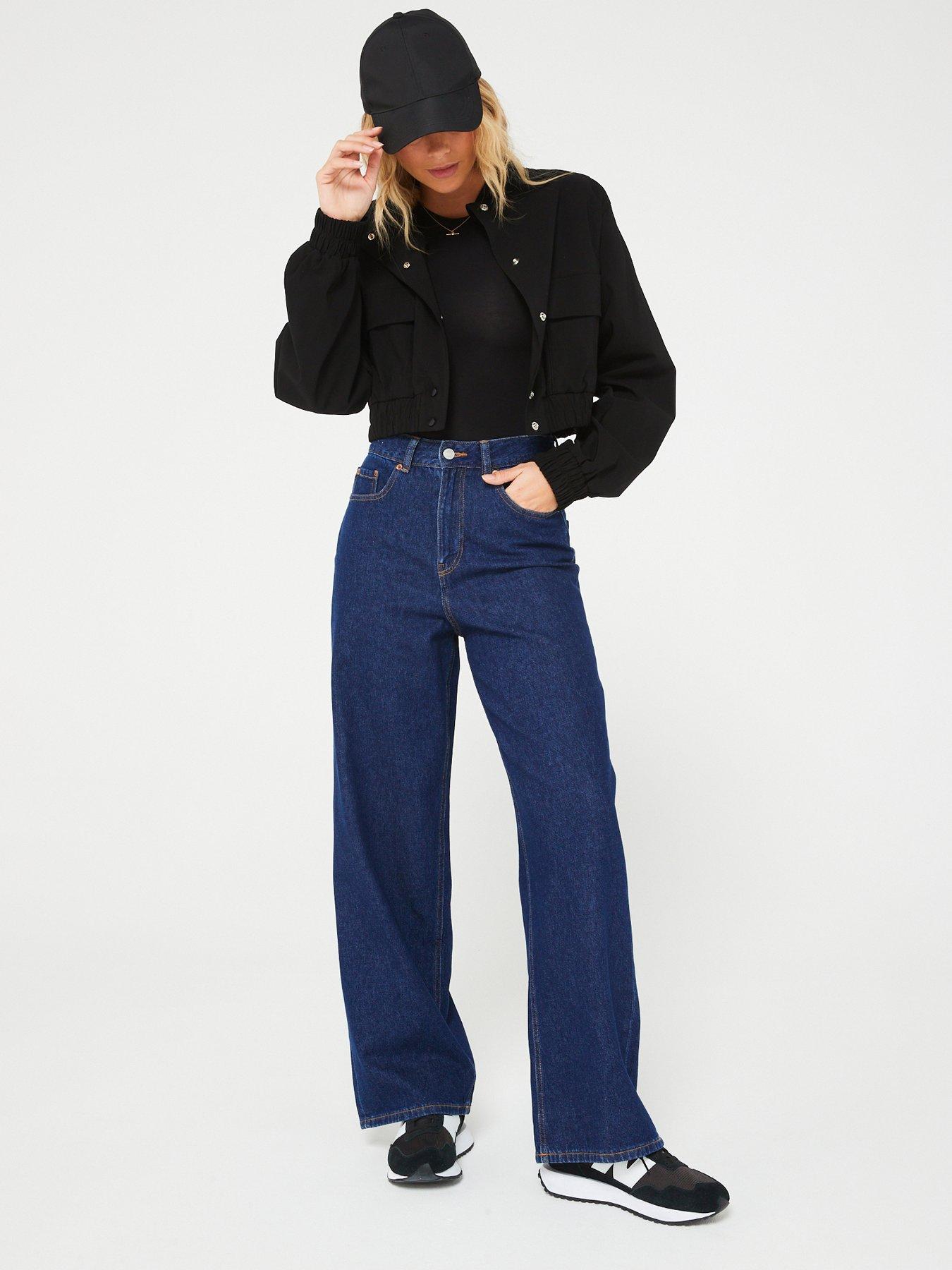 JJXX Tokyo High Rise Wide Leg Jean - Dark Blue | very.co.uk