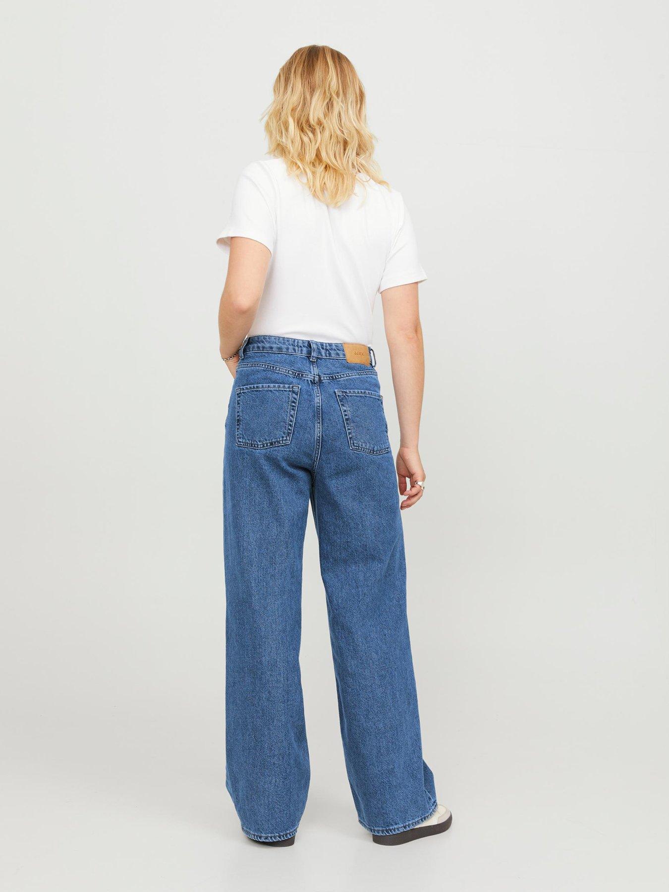 JJXX Tokyo High Rise Wide Leg Jean - Mid Blue | Very.co.uk