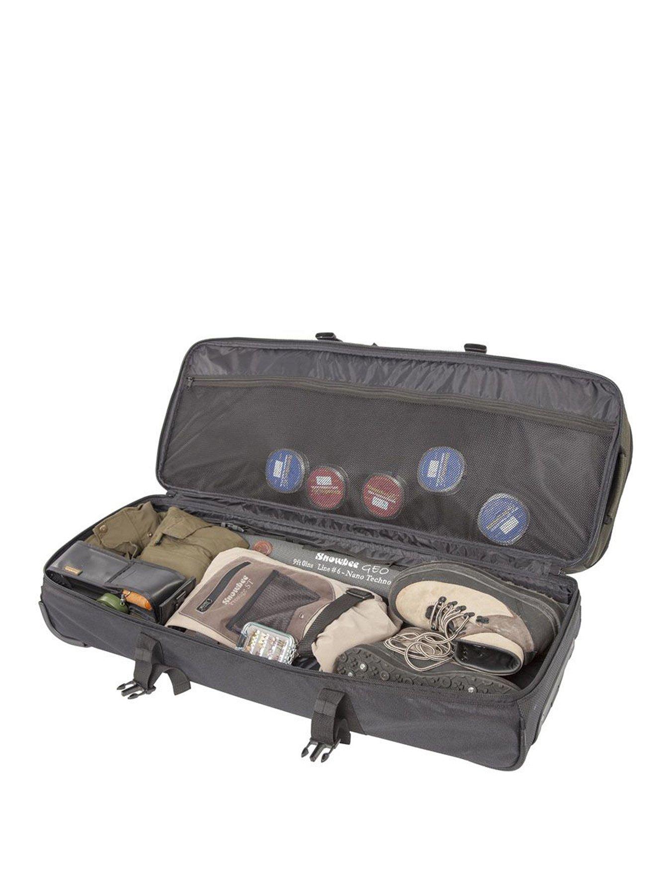 Snowbee XS Deluxe Travel Rolling Bag Pull Out Handle Green/Black