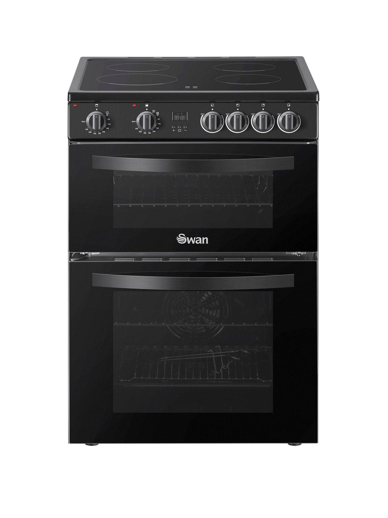 Swan Sx16720B 60Cm Wide Twin Cavity Electric Cooker With Ceramic Hob - Black