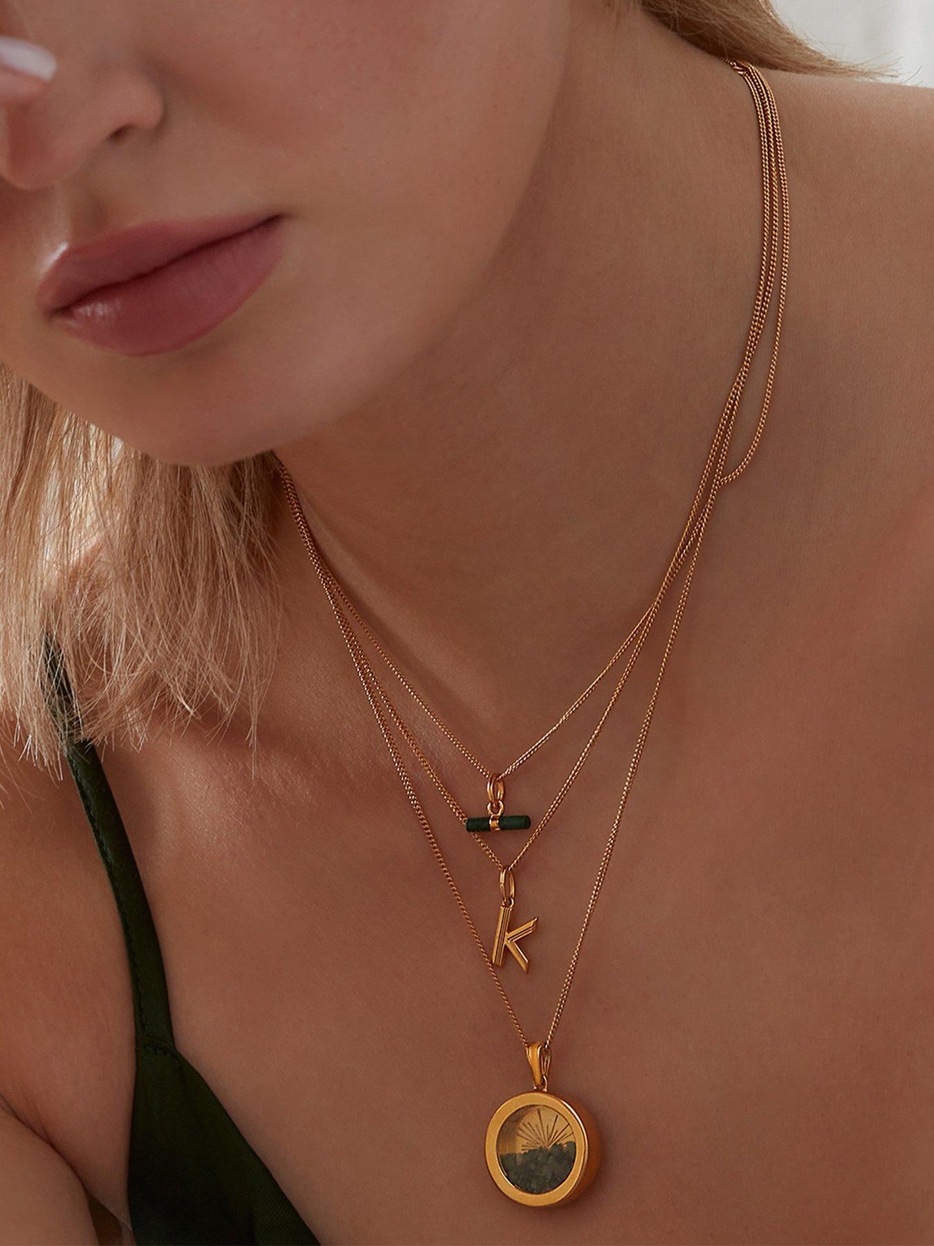 Image 4 of 5 of Rachel Jackson Medium Deco Sun Amulet Birthstone Necklace - Gold