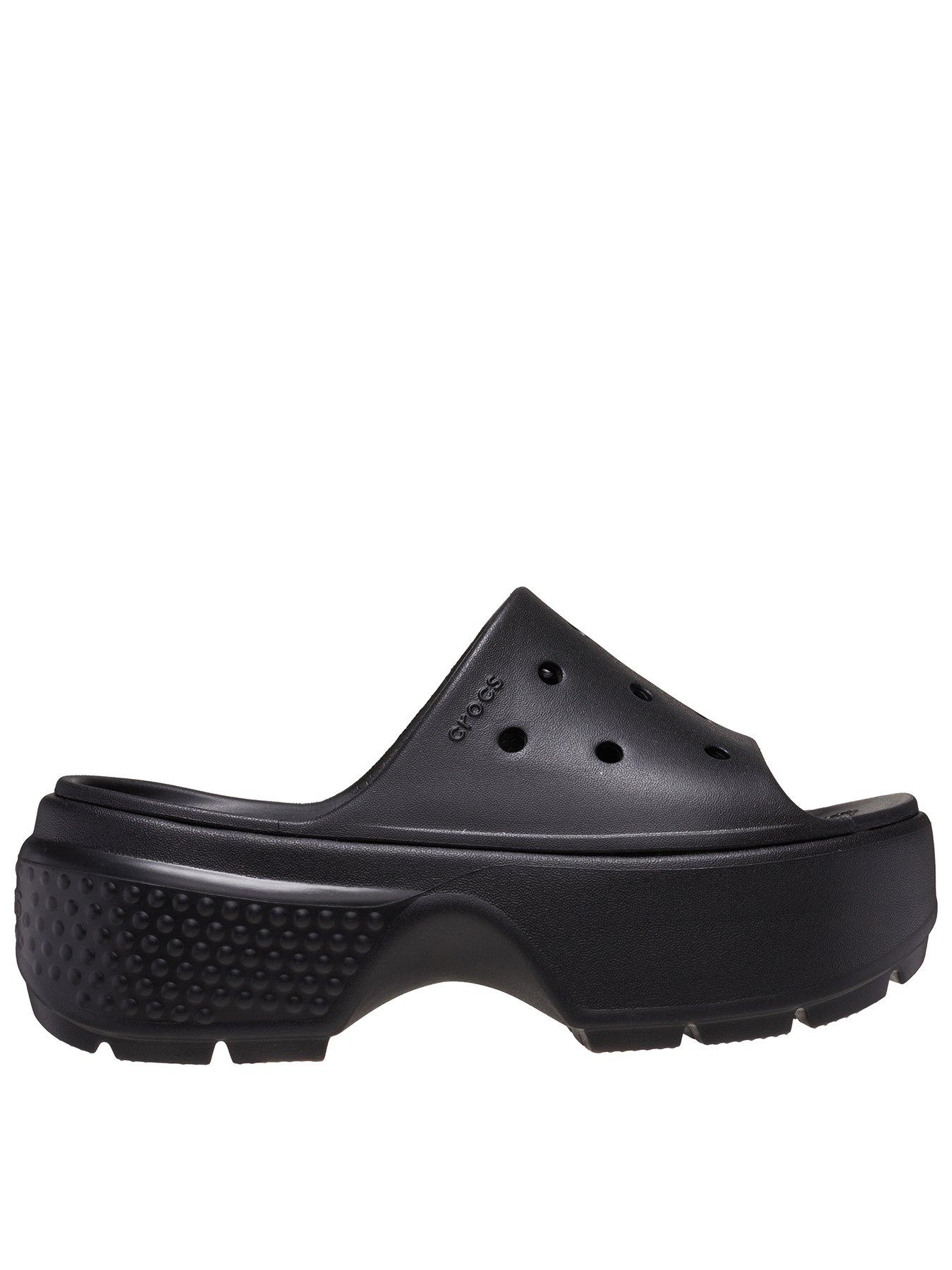 Crocs Stomp Slide - Black, Black, Size 5, Women