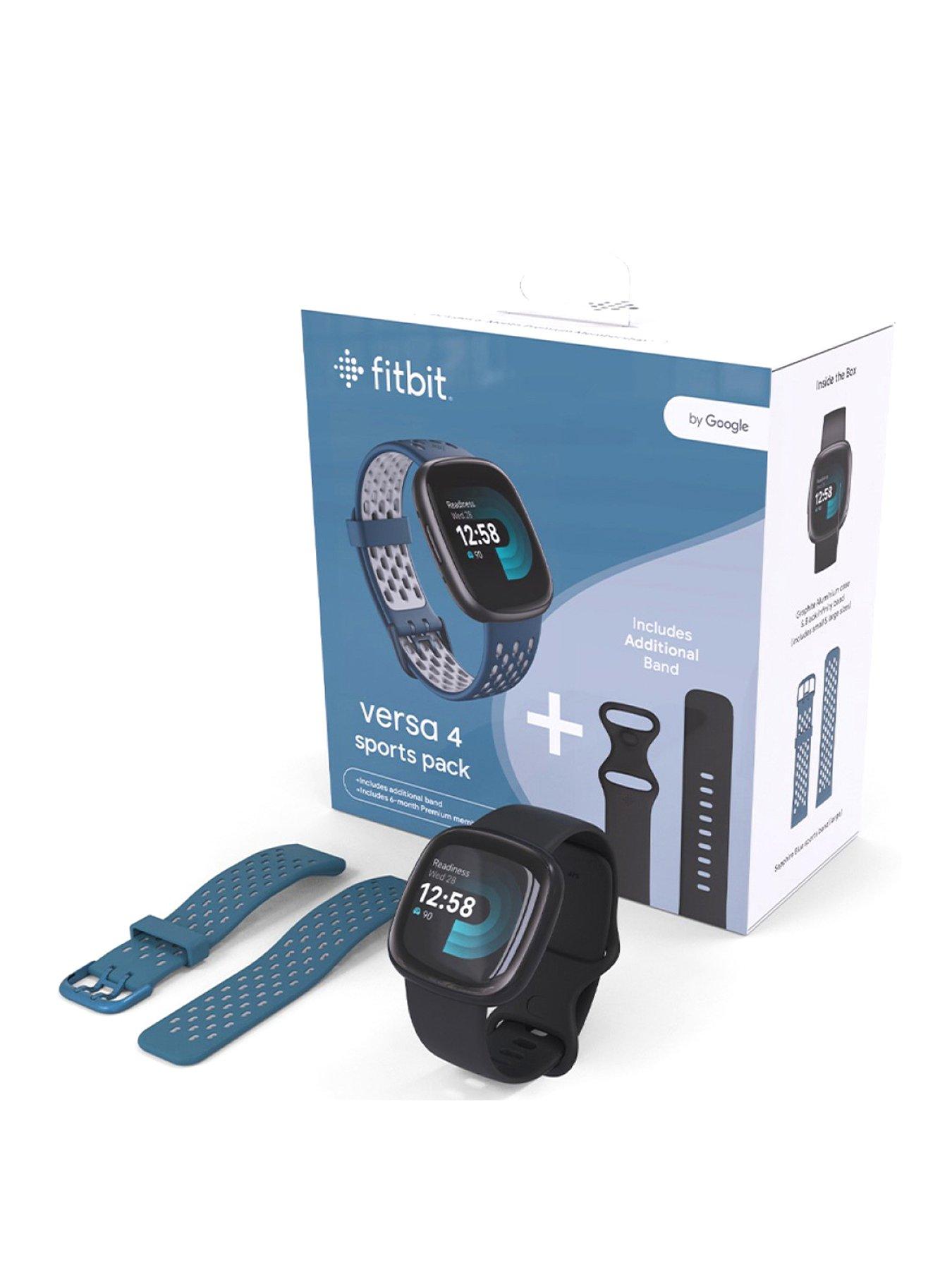 Fitbit Versa 4 (Black/Graphite) Smartwatch with Additional Sports Strap
