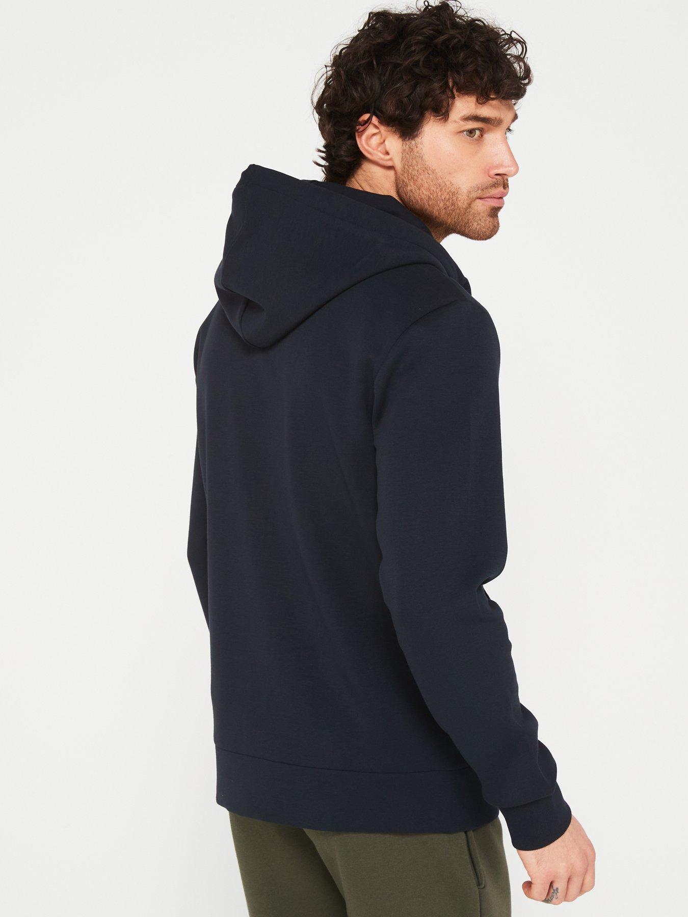 BOSS Saggy Logo Zip Through Hoodie - Dark Blue | Very.co.uk