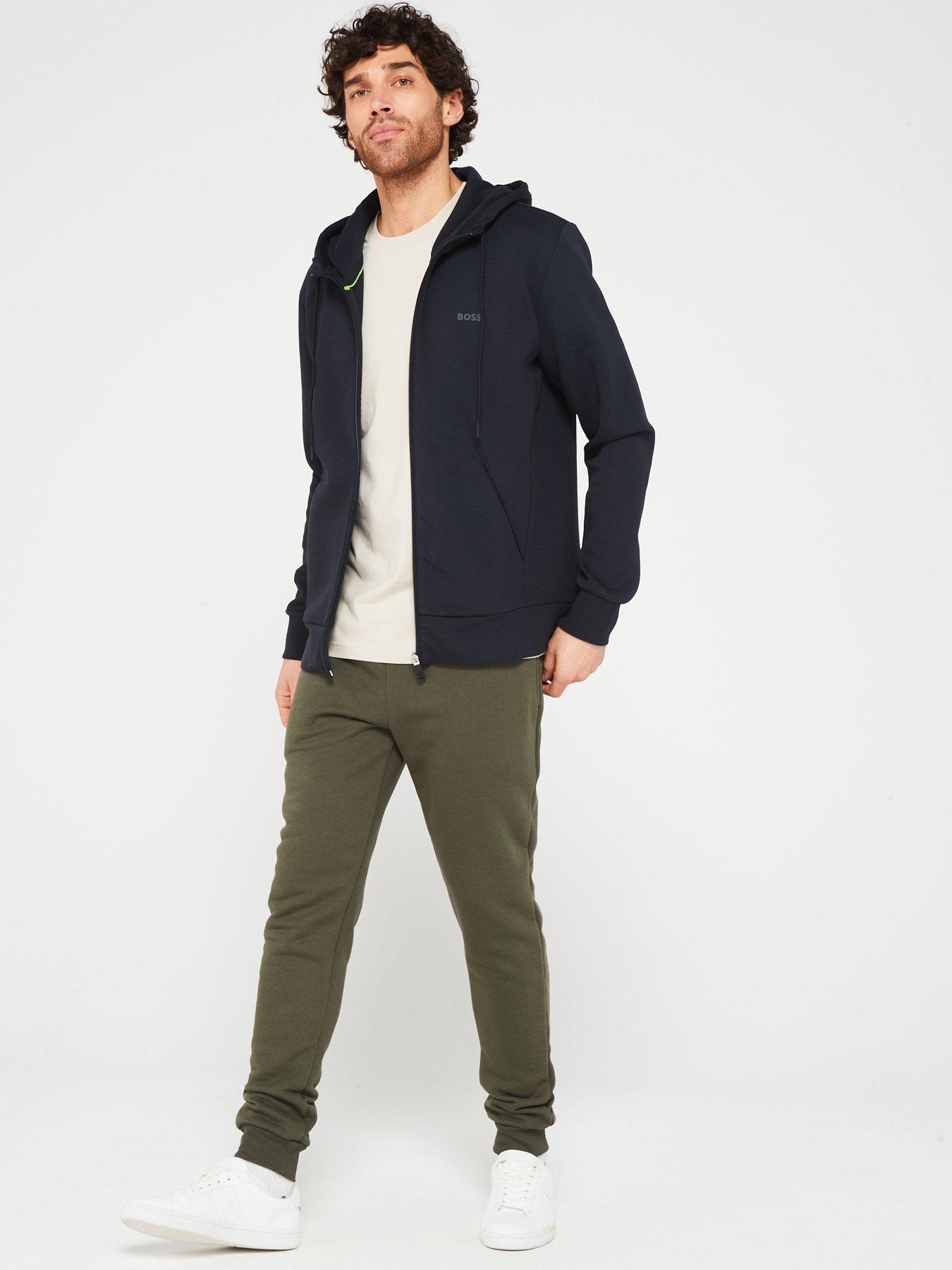 Image 3 of 4 of BOSS Saggy Logo Zip Through Hoodie - Dark Blue