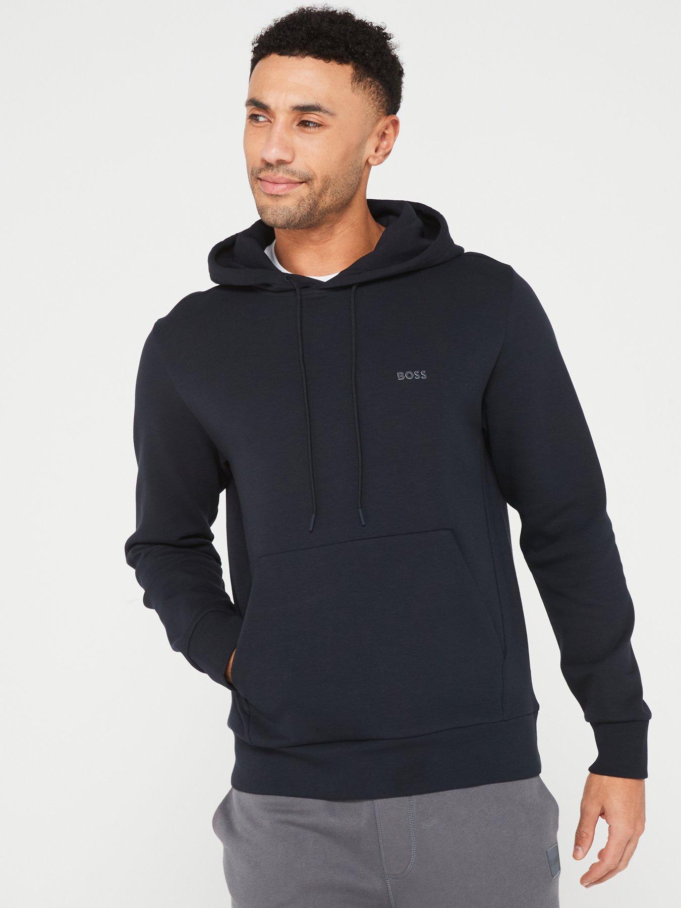 undefined Soody Tonal Left Chest Logo Overhead Hoodie- Navy
