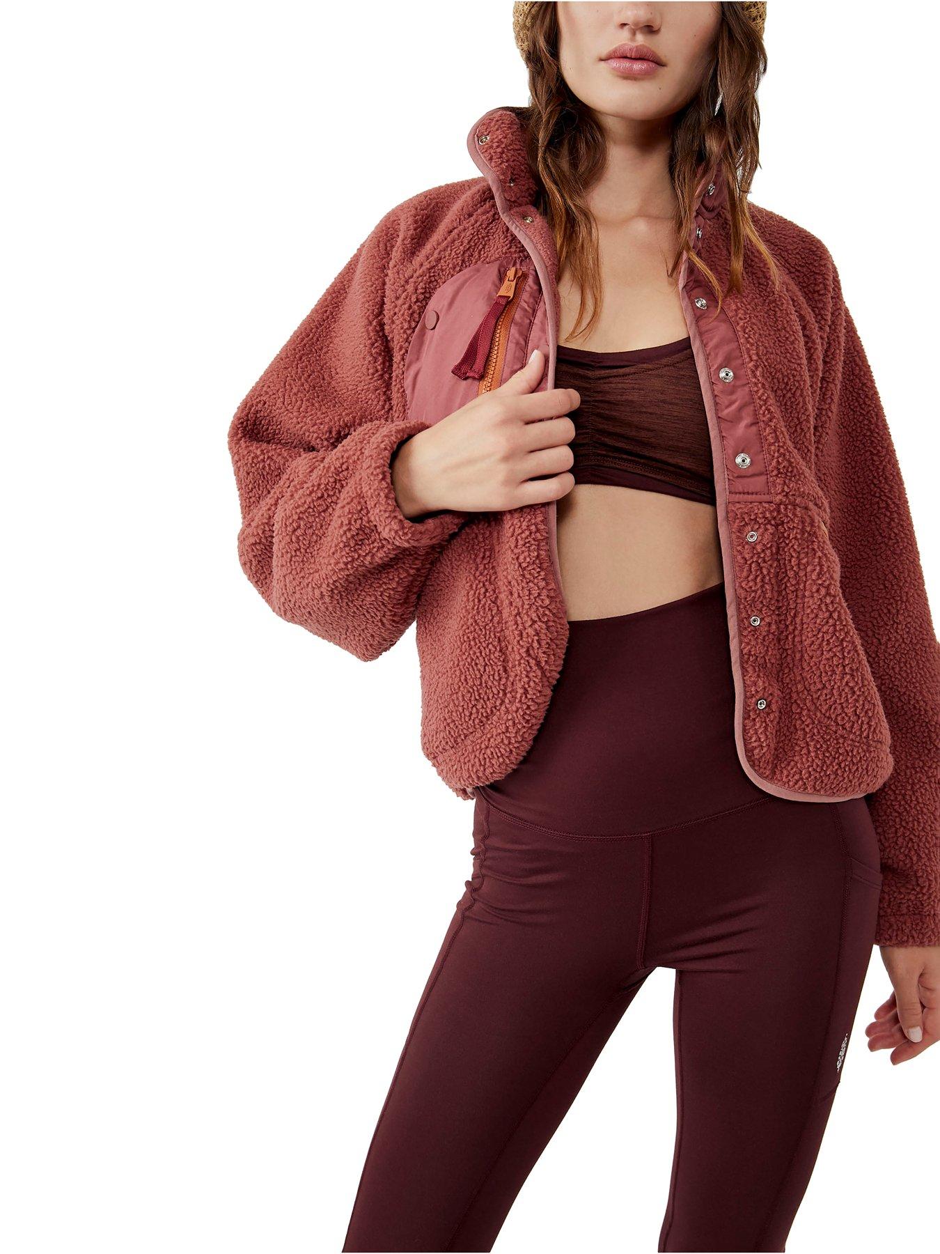 Free People Hit The Slopes Fleece Jacket - Barbie Pink