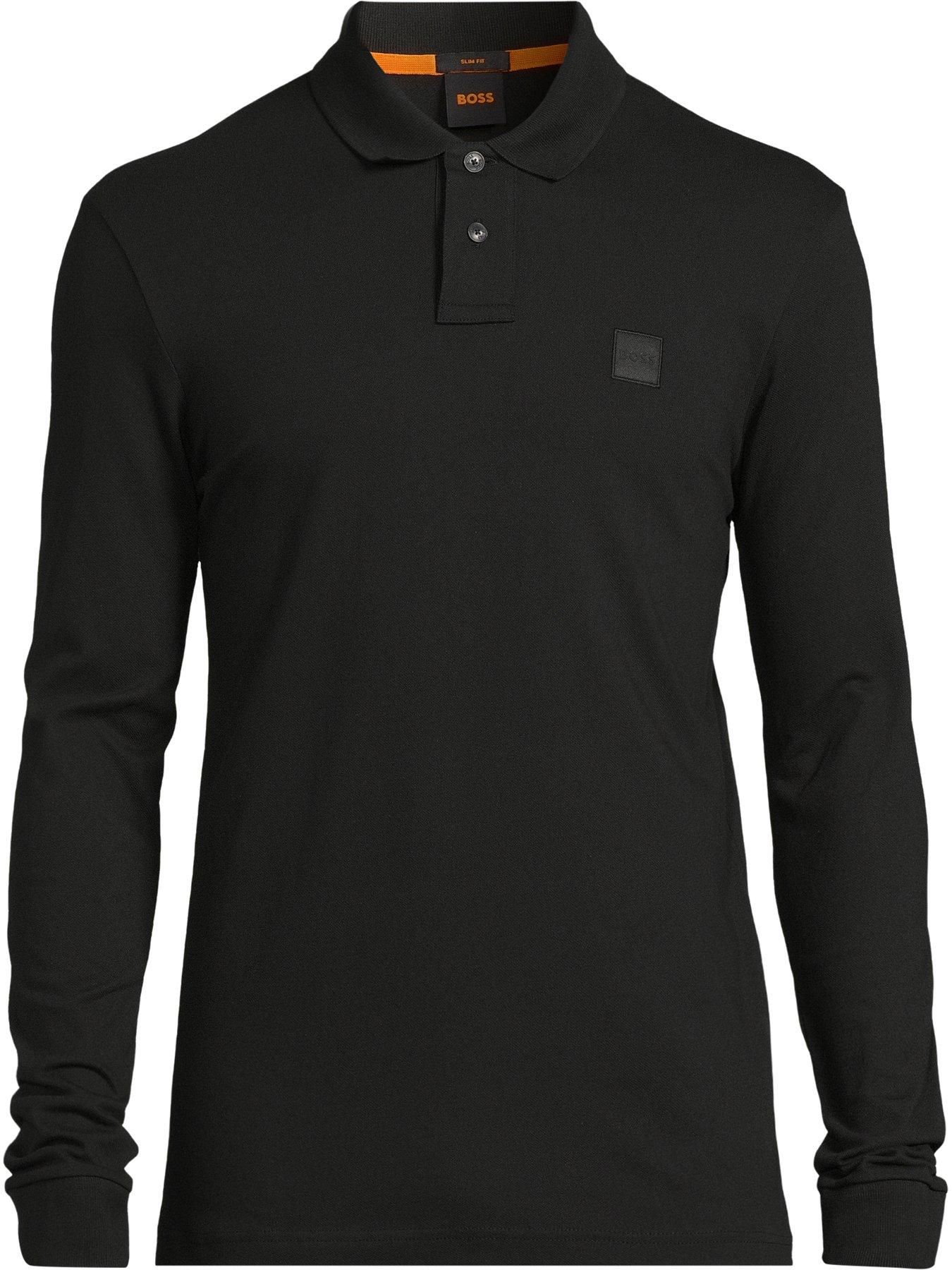 BOSS Passerby Slim Fit Long Sleeve Polo Shirt Black Very
