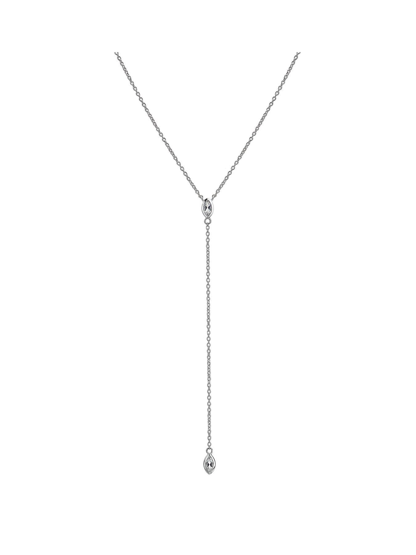 Product photograph of Hot Diamonds Tender Waterfall Marquise Necklace from very.co.uk