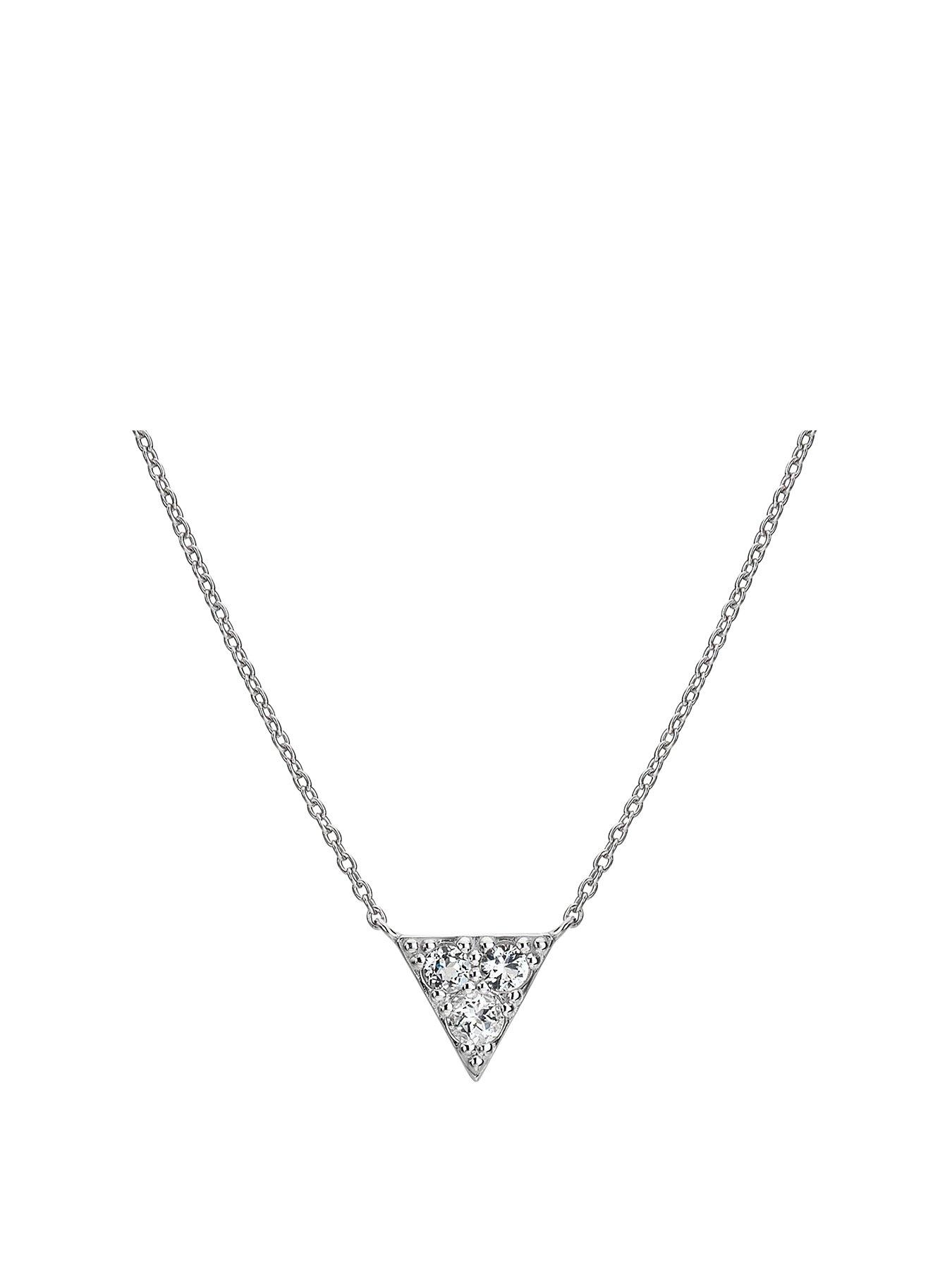 Product photograph of Hot Diamonds Stellar Triangle Necklace from very.co.uk