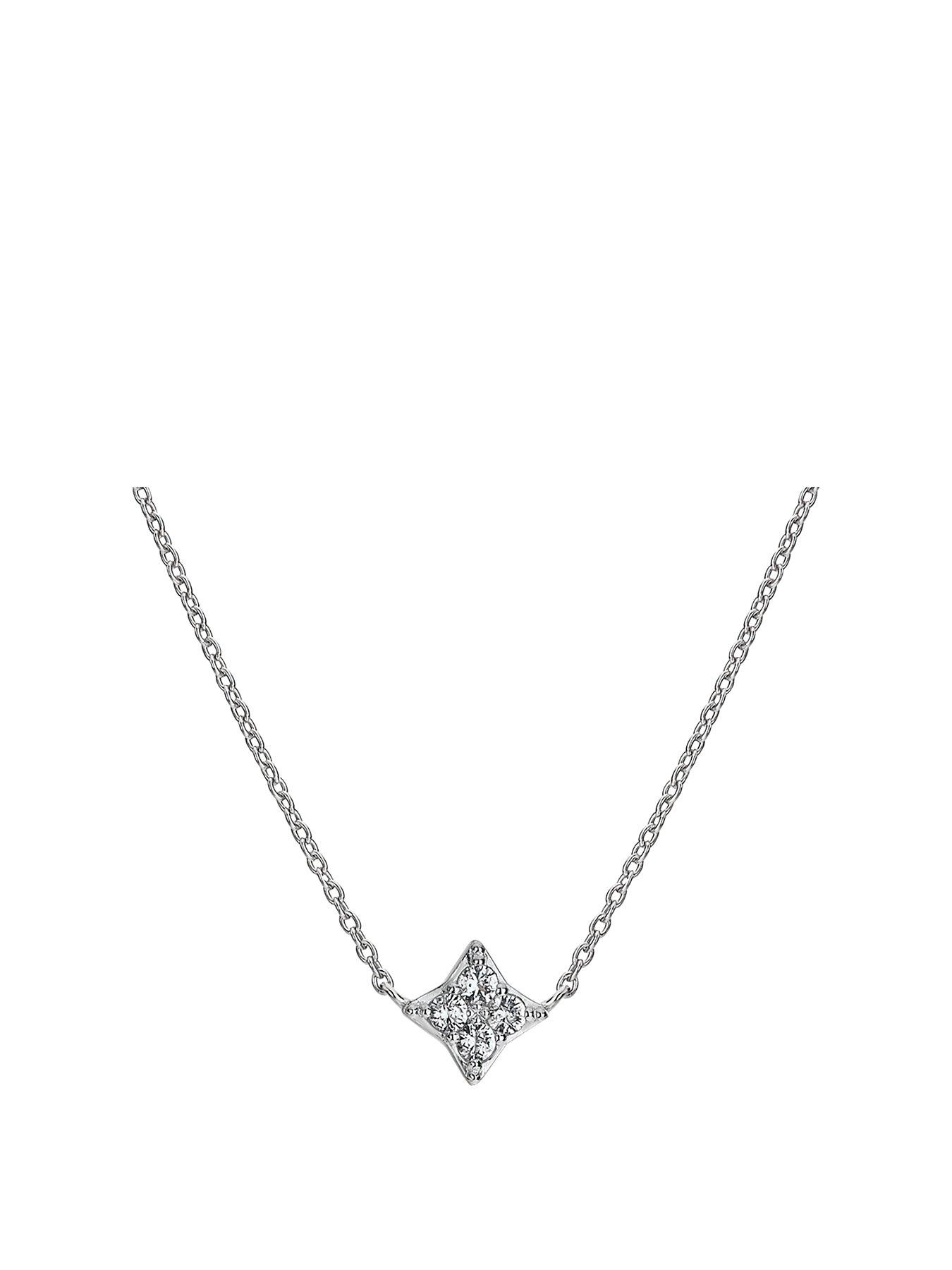 Product photograph of Hot Diamonds Squared Triangle Necklace from very.co.uk