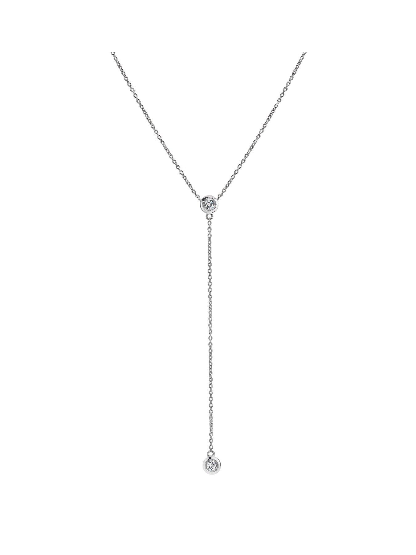 Product photograph of Hot Diamonds Tender Waterfall Necklace from very.co.uk