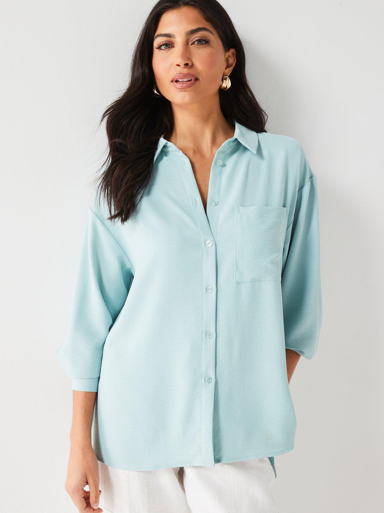 Everyday Relaxed Oversized Shirt - Light Green | Very.co.uk