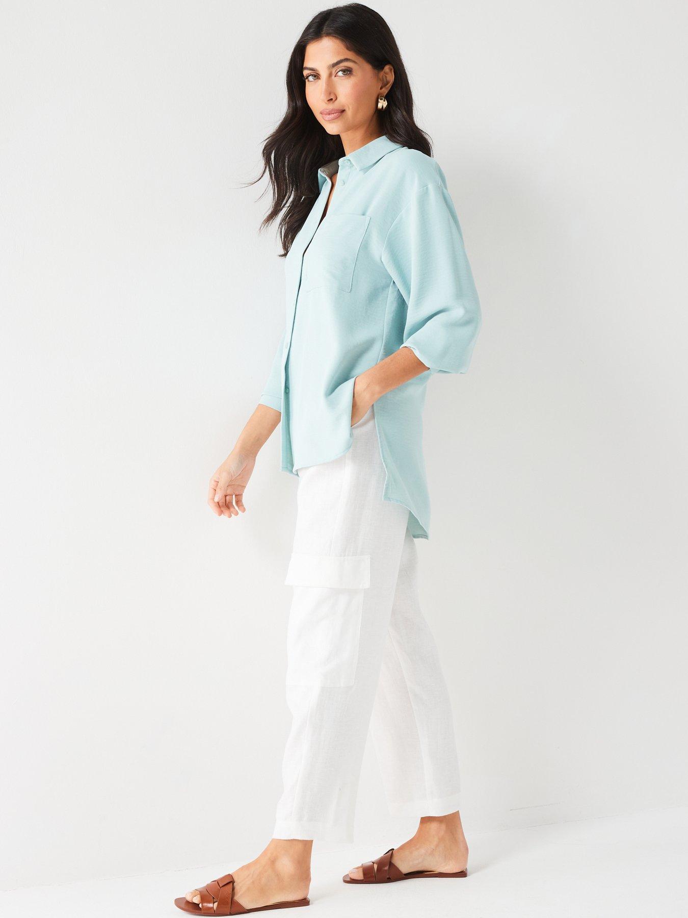 Everyday Relaxed Oversized Shirt - Light Green | Very.co.uk