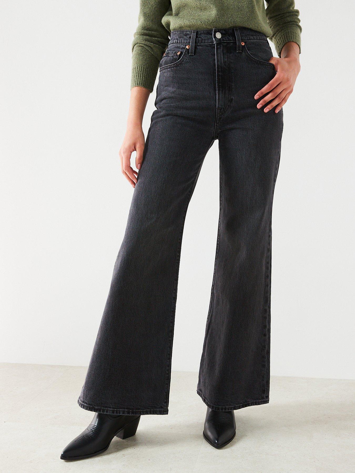 Levi's Ribcage Bell Jeans - On The Town No Crack Black