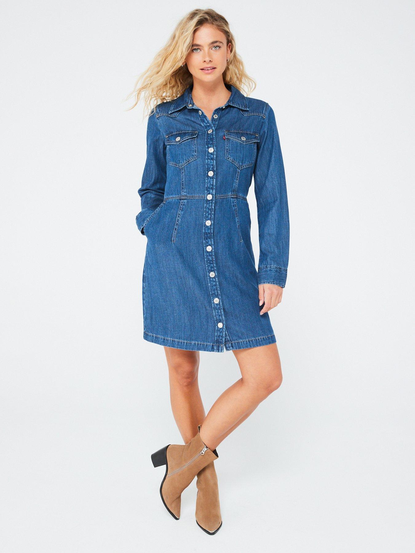 Long denim dress uk best sale