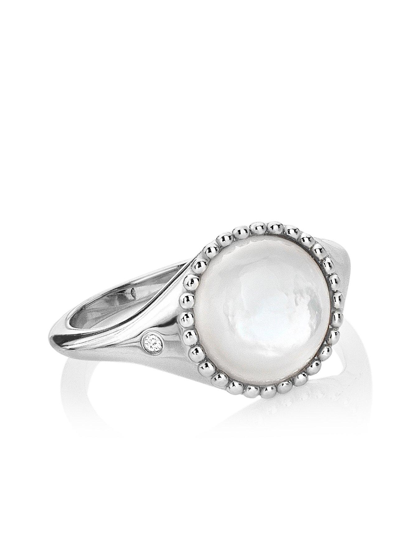 Silver mother of hot sale pearl ring