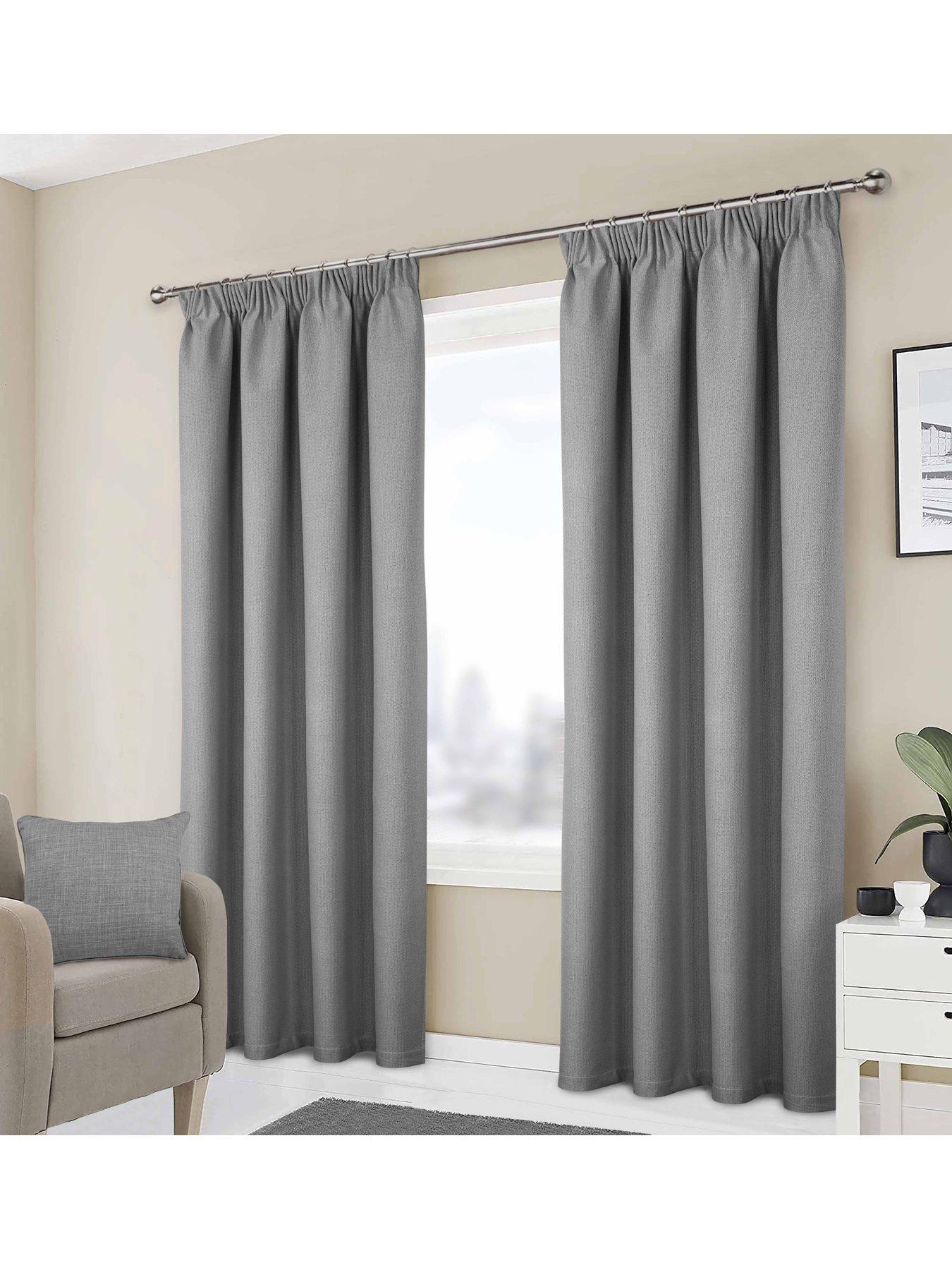 undefined Athos Blackout Pencil Pleat Curtains