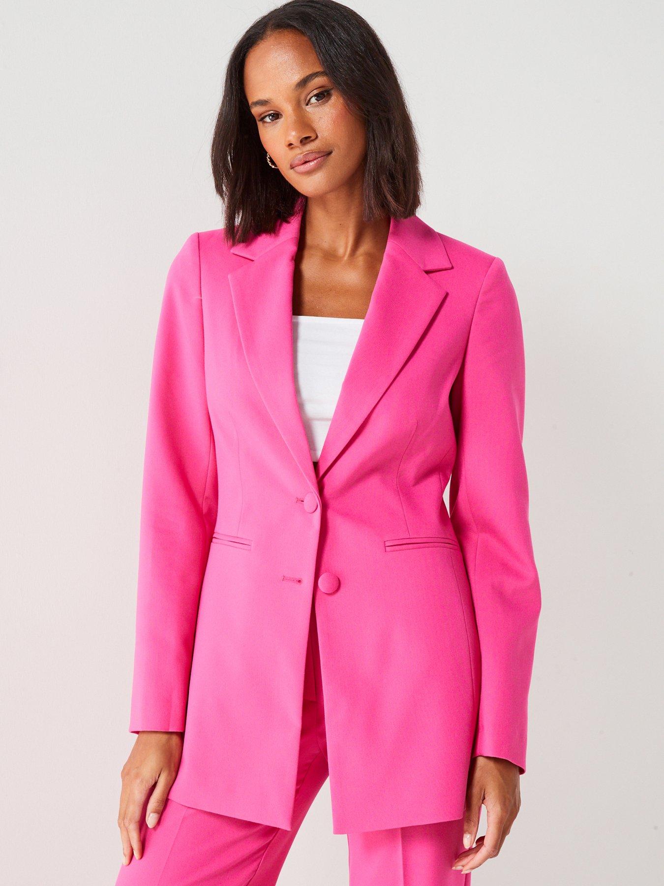 V by Very Double Button Formal Blazer - Pink | Very.co.uk