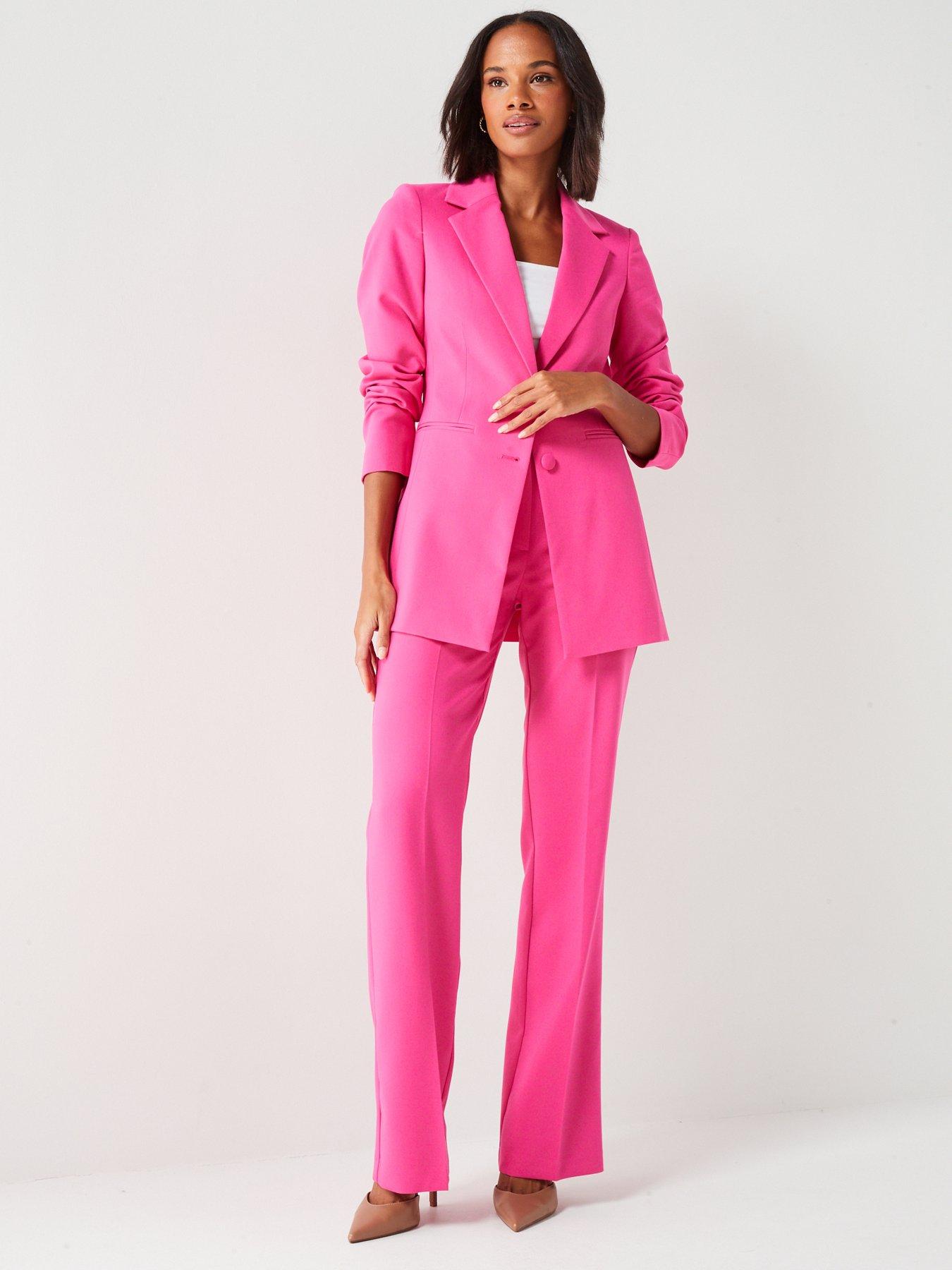 Double Button Formal Blazer Pink