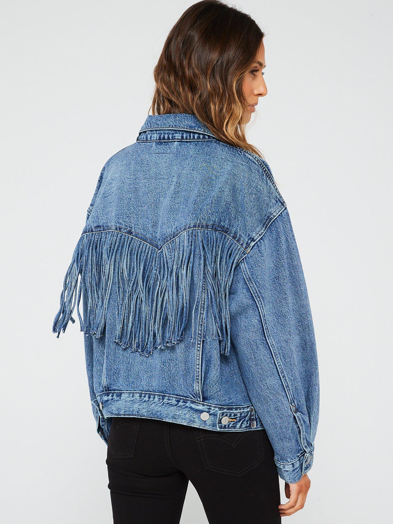 Levis fringe denim jacket new arrivals