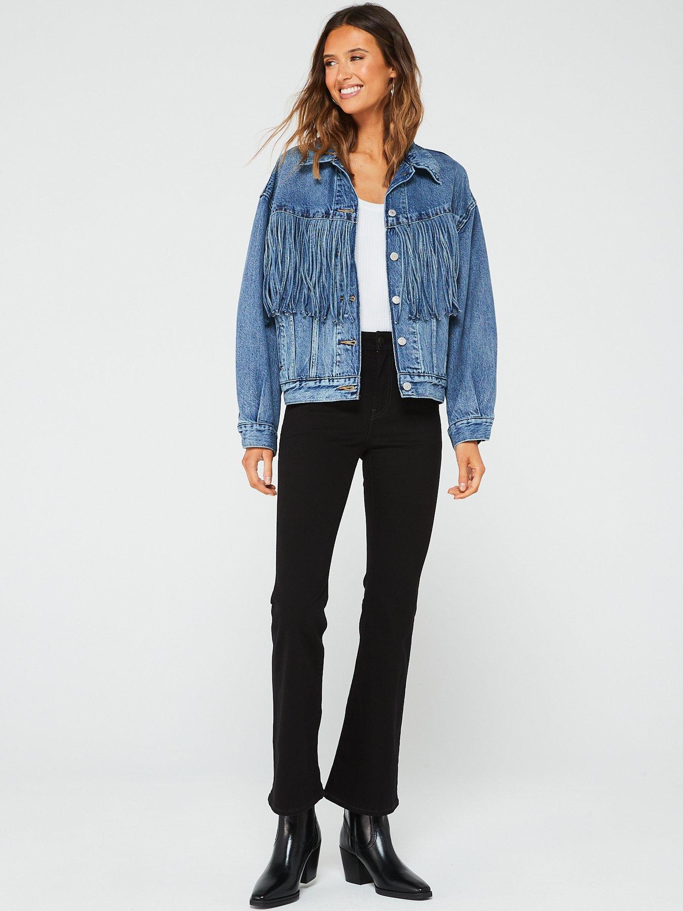 Levis fringe 2025 denim jacket