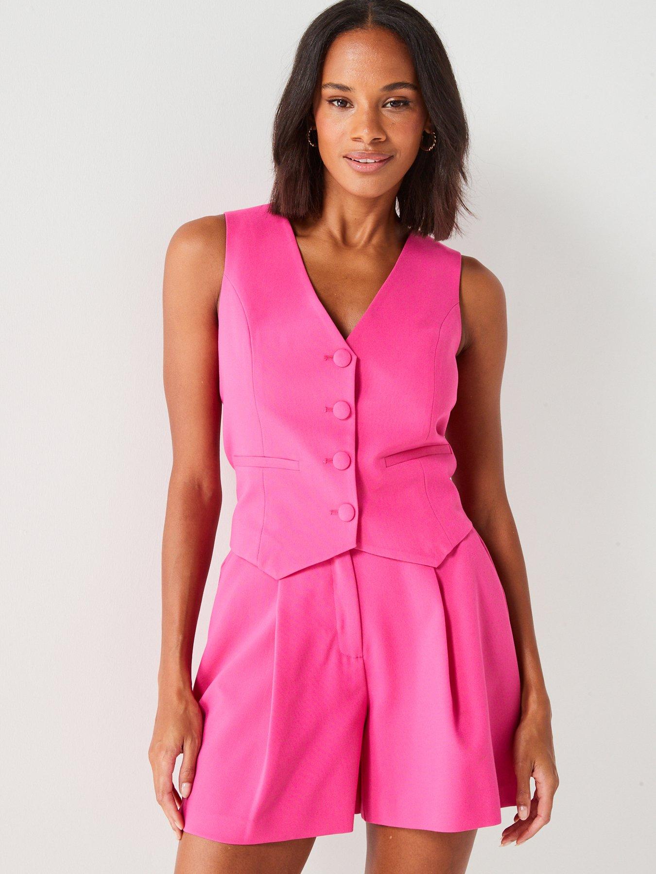 Rosely Blush dress-cover waist-belt sleeveless pink-salmon scuba