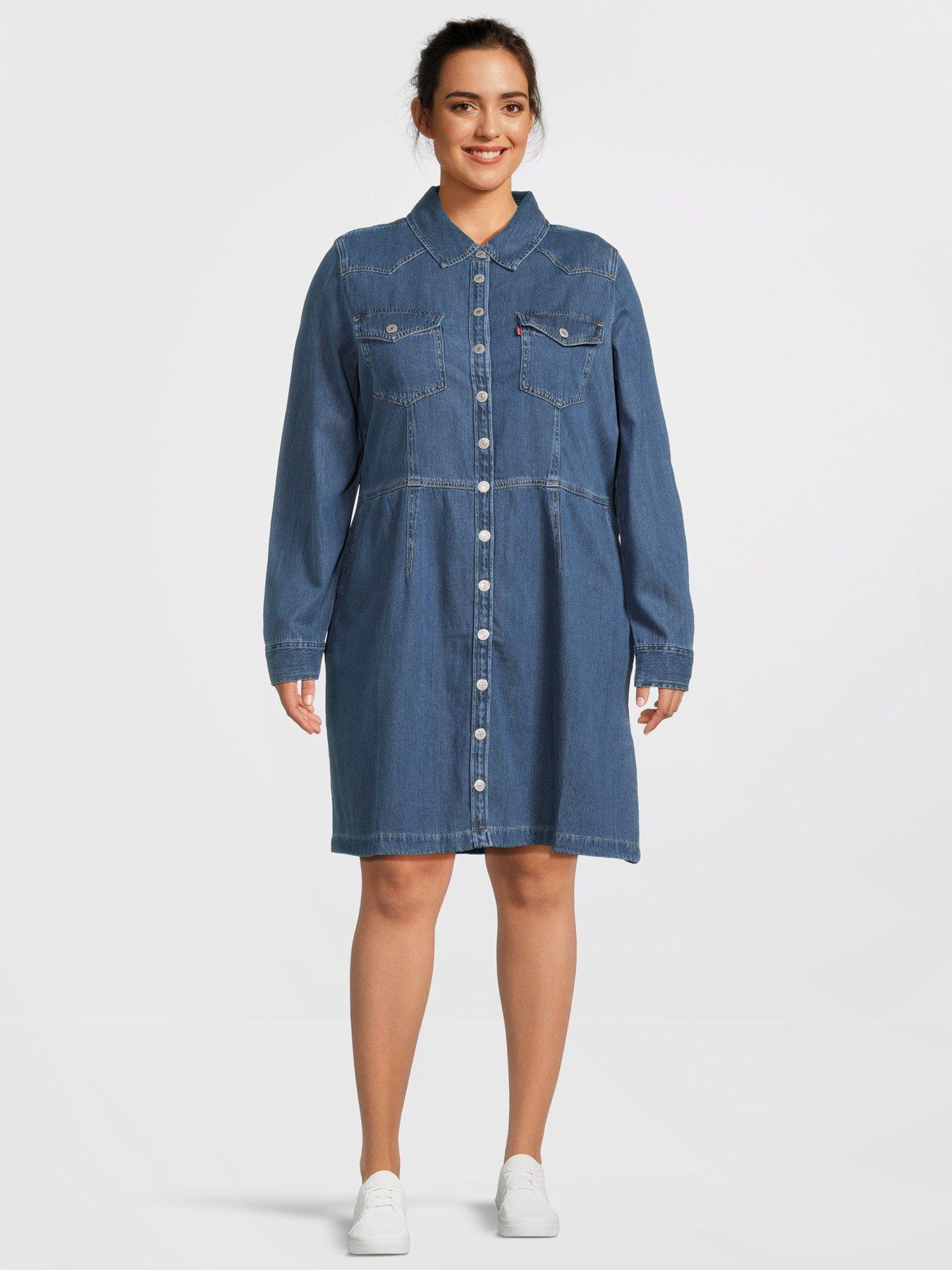 Plus Otto Western Dress Blue