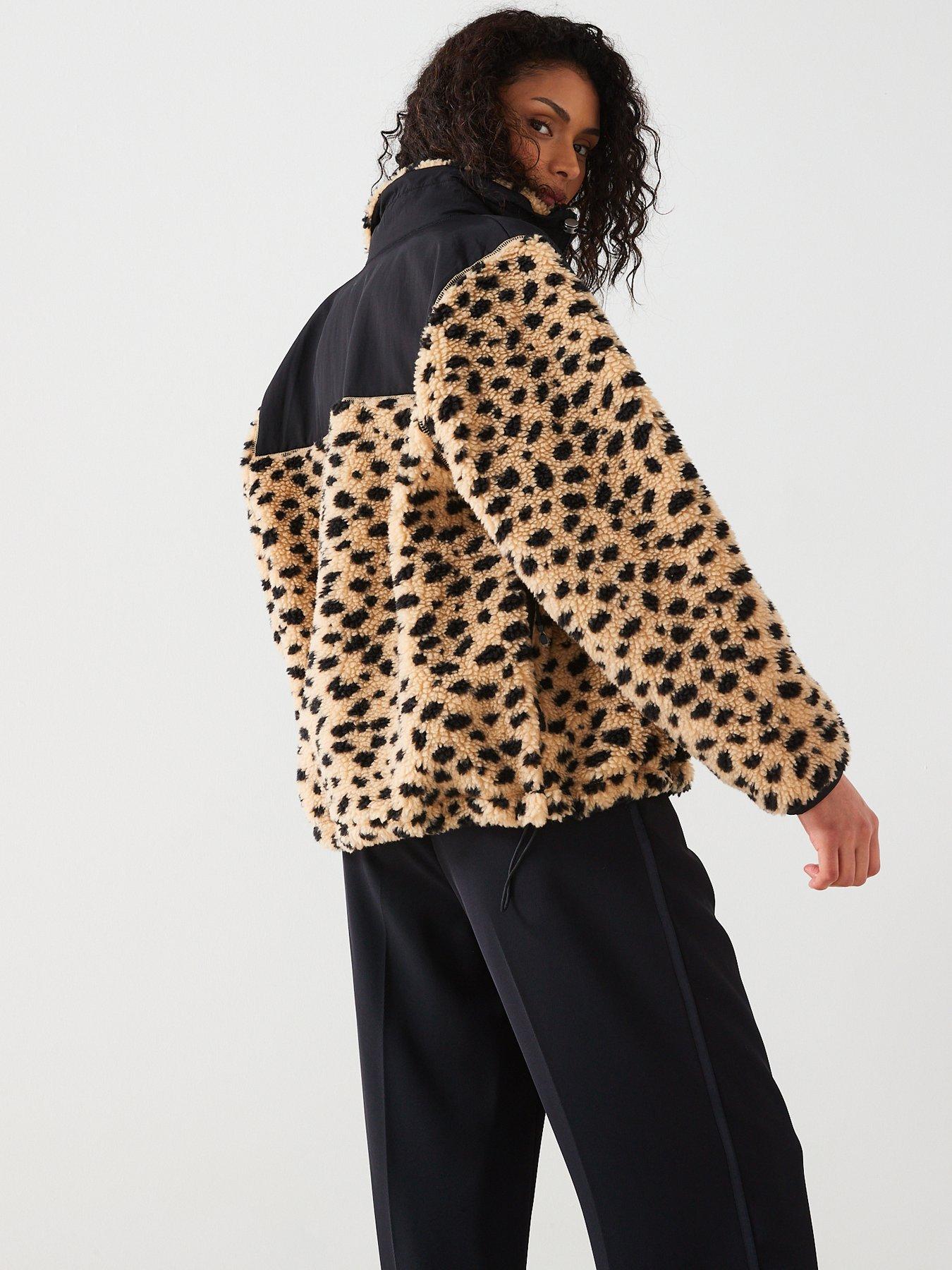 Leopard print cheap zip up jacket