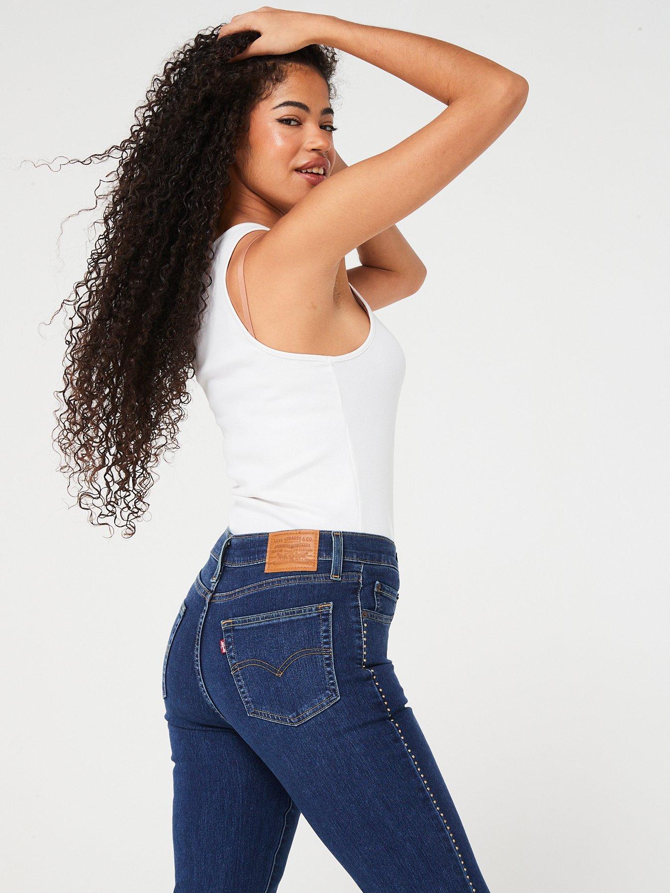 724 High Rise Straight Leg Jeans Shine On Diamond Blue