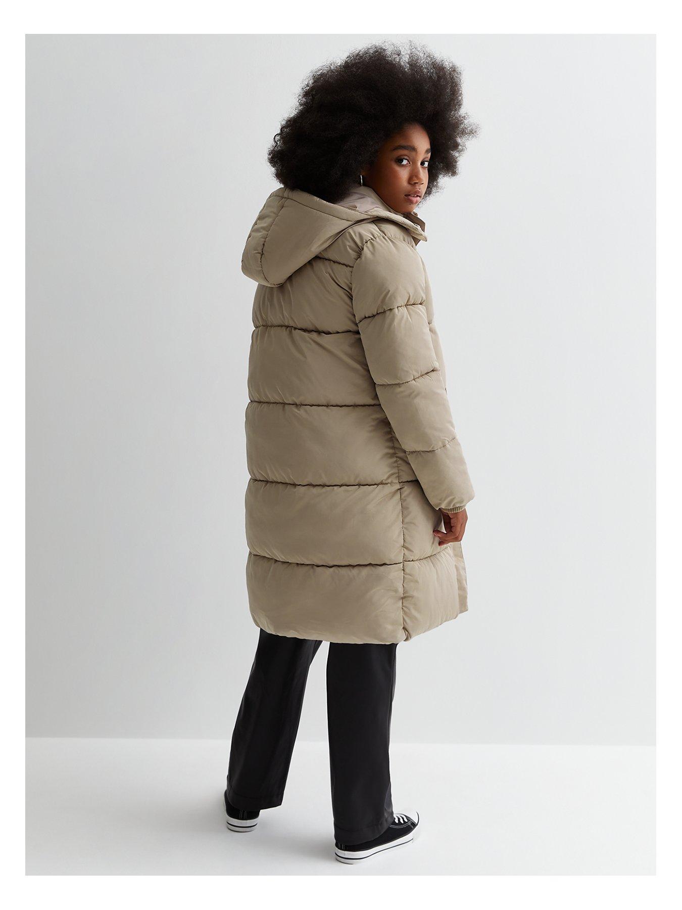 New Look 915 Girls Stone Hooded Long Padded Coat Very