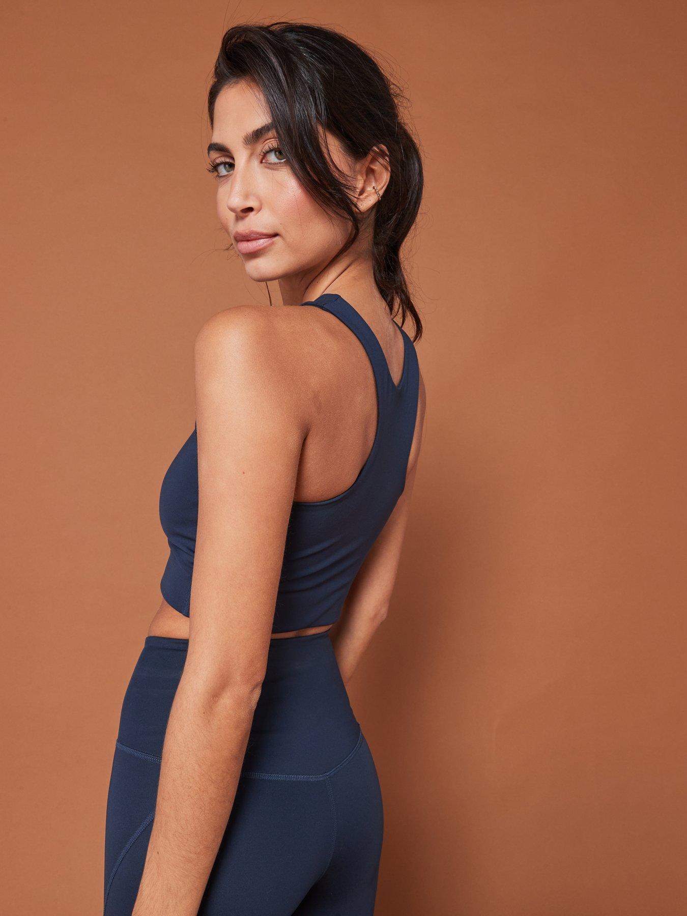 Denim Blue Lace Racerback Lined Bralette – Infinity Lace Boutique