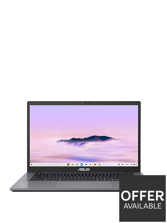 front image of asus-chromebook-plus-cx34-14in-fhd-intel-core-i3-8gb-ram-256gb-ssd-grey