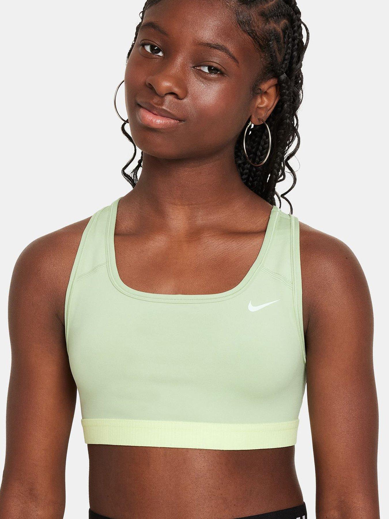 Girls Back to School Green Sports Bras. Nike UK